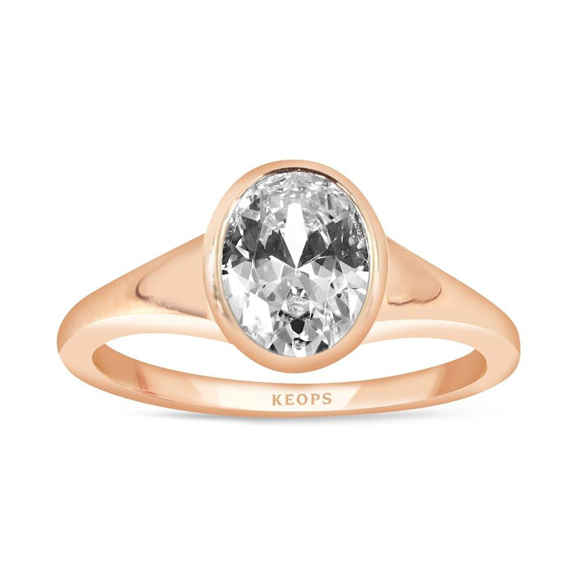 F Renk 1 Karat Oval Pırlanta Tektaş Yüzük - HRD Sertifikalı