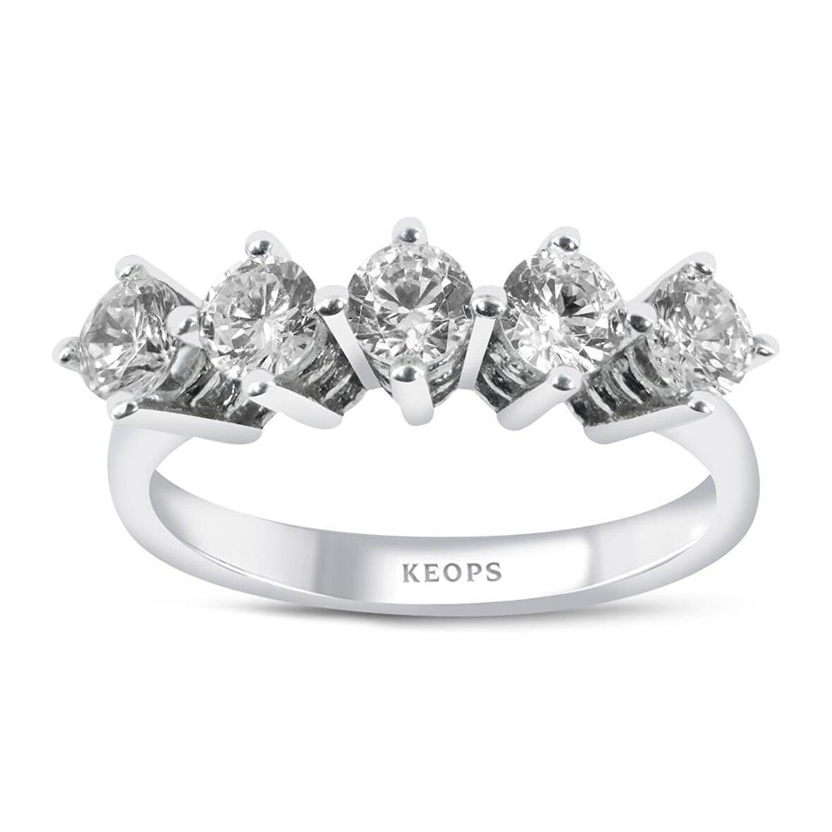 F Renk 0.90 Karat Pırlanta Beştaş Yüzük