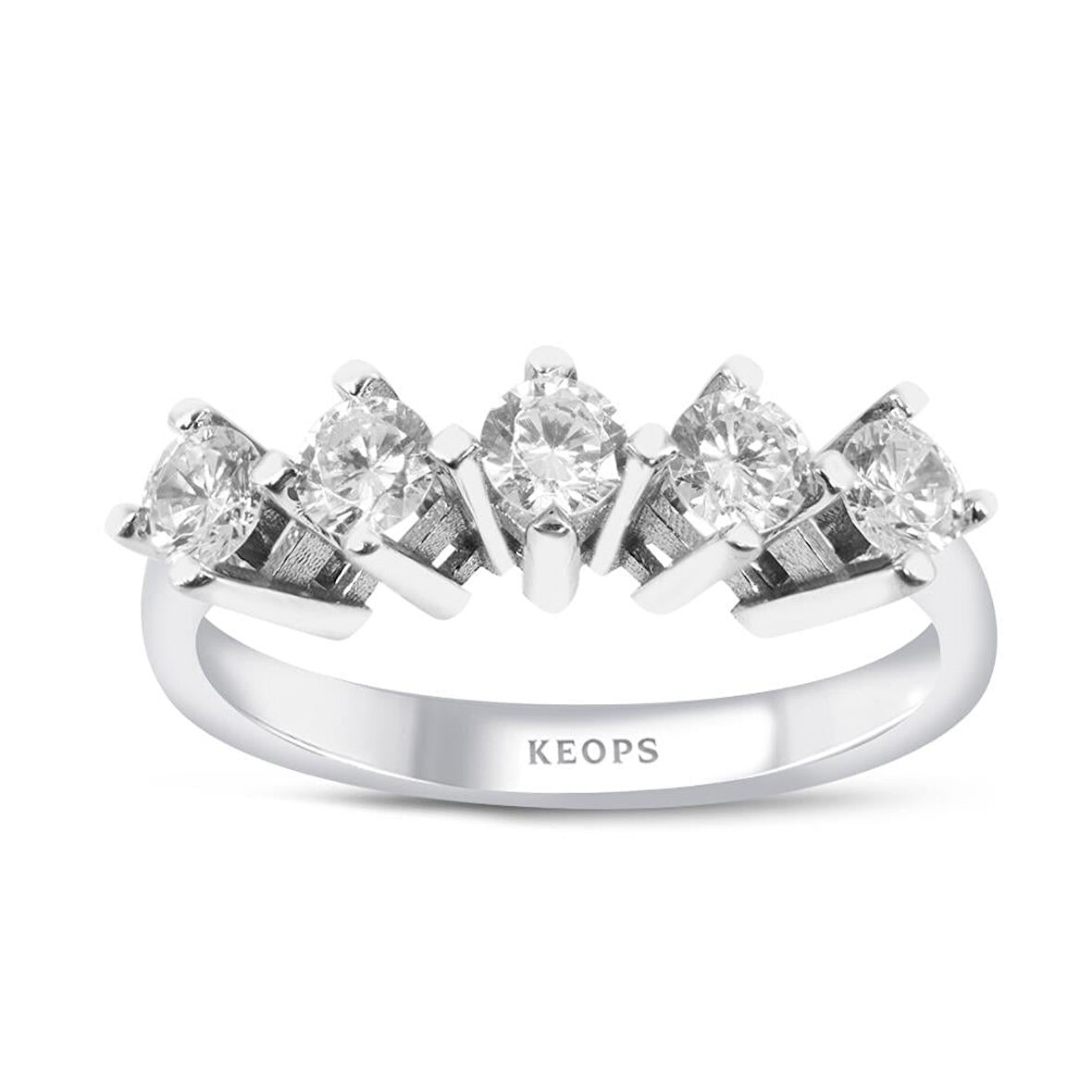 E Renk 1 Karat Pırlanta Beştaş Yüzük