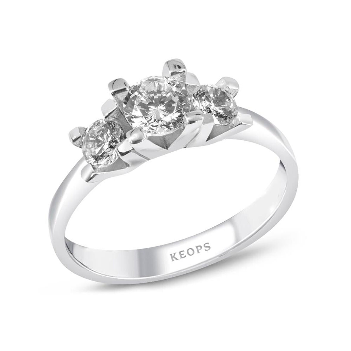 E Renk 0.60 Karat Pırlanta  Tria Yüzük