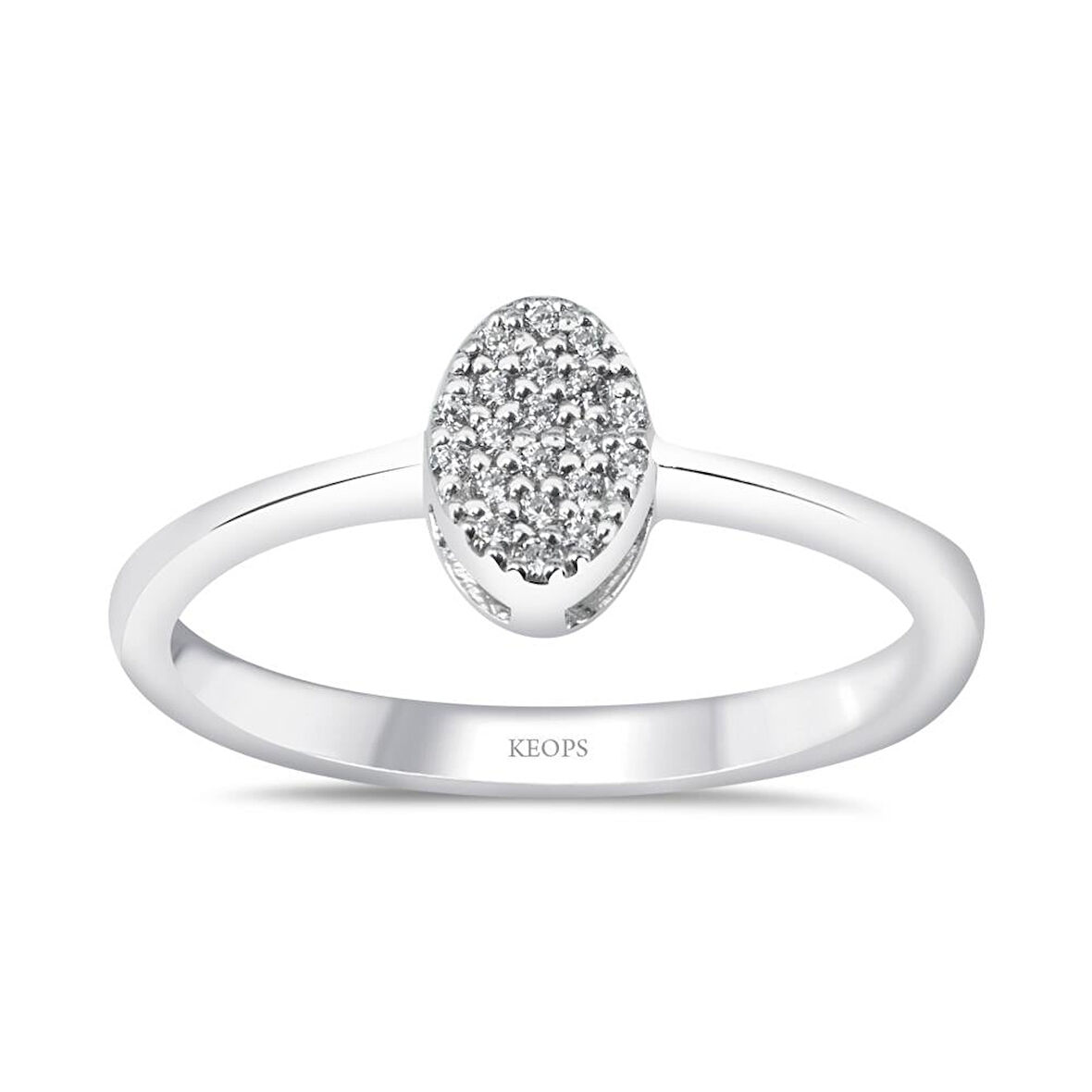 0.10 Karat Oval Pırlanta Coronet Yüzük