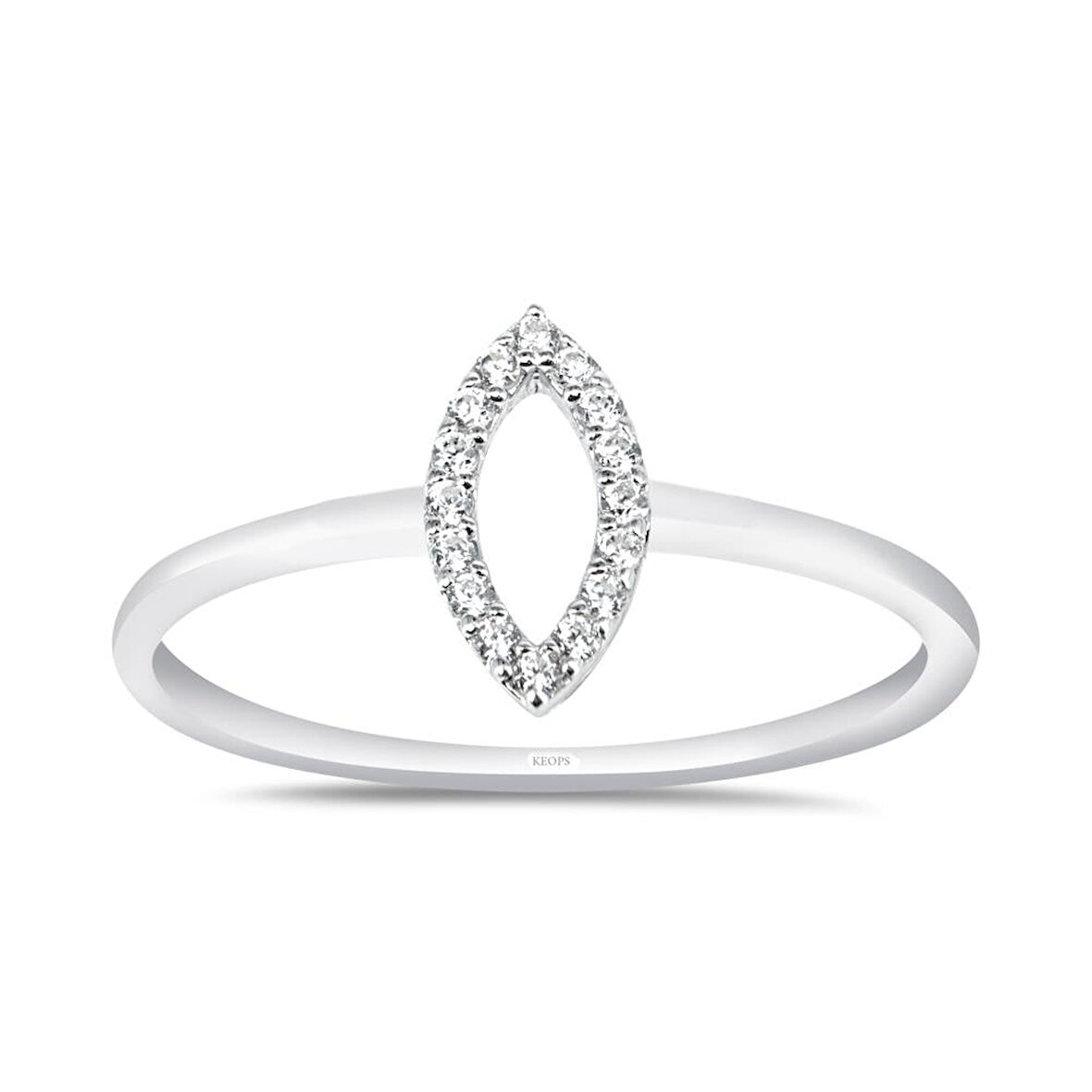 0.10 Karat Pırlanta Markiz Coronet Yüzük