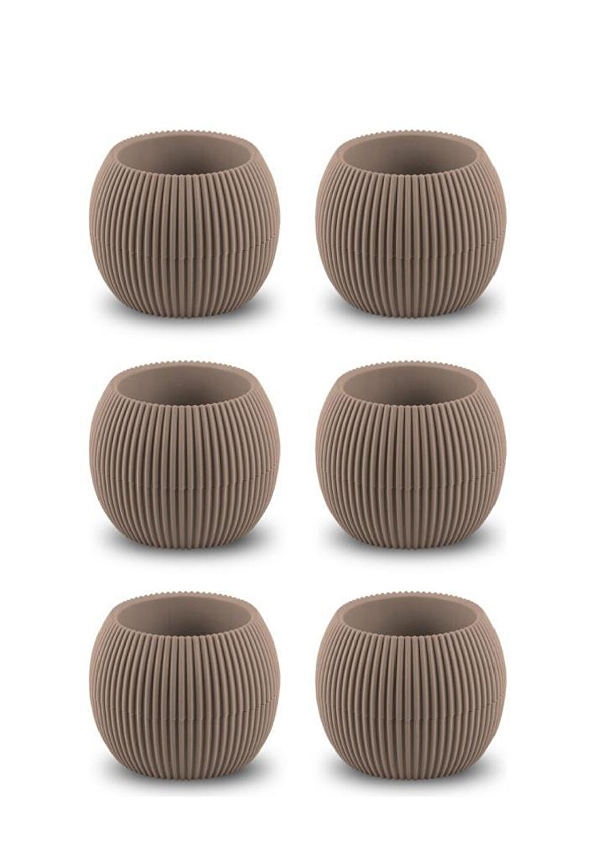 Omnipazar KRS-362 Plastik Mercan Kaktüs Saksı 0.35 Litre Soft Kahverengi 6 Adet