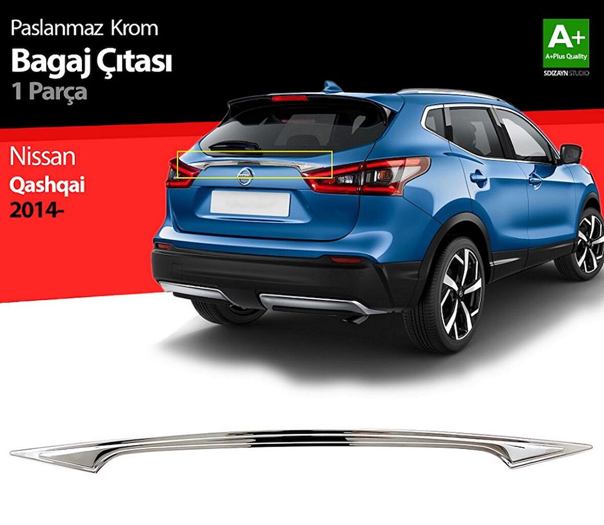 S-Dizayn Nissan Qashqai Krom Bagaj Çıtası 2014-2021