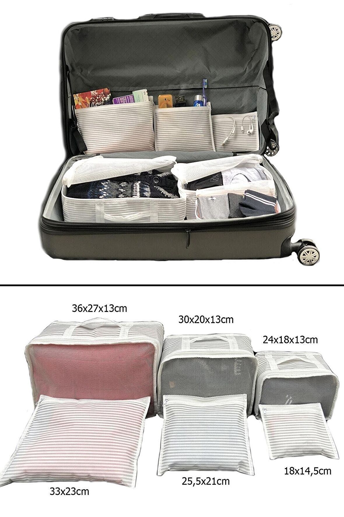 Bavul Organizer 6'lı Valiz Düzenleyici Set