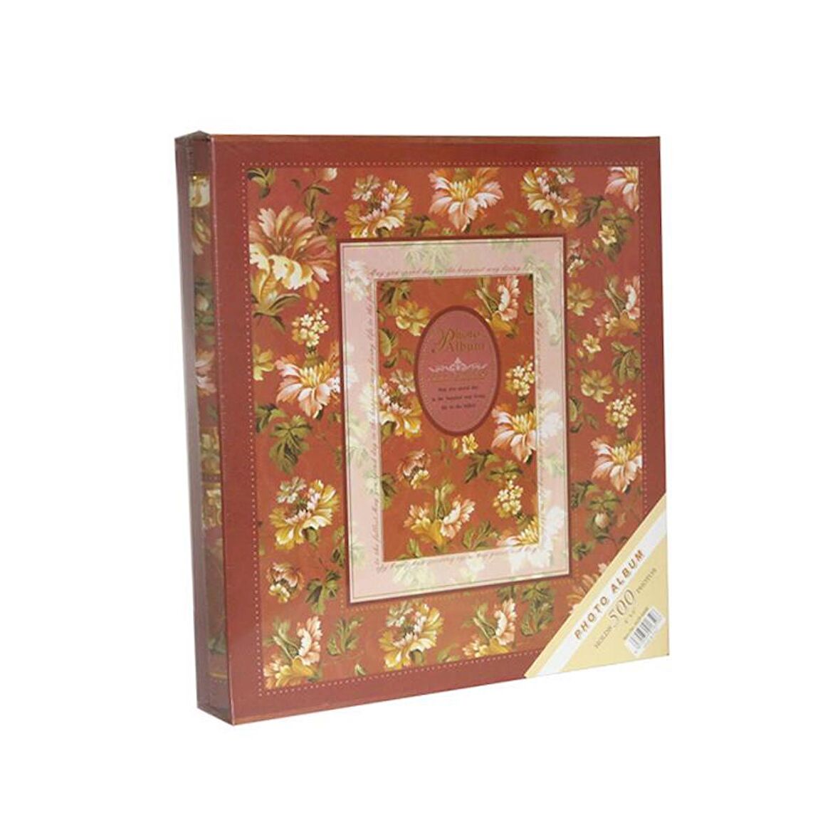 Rabsev 10x15cm 500 Fotoğraf Kapasiteli Kutulu Çiçek Desenli Lüks Ofset Fotoğraf Albümü