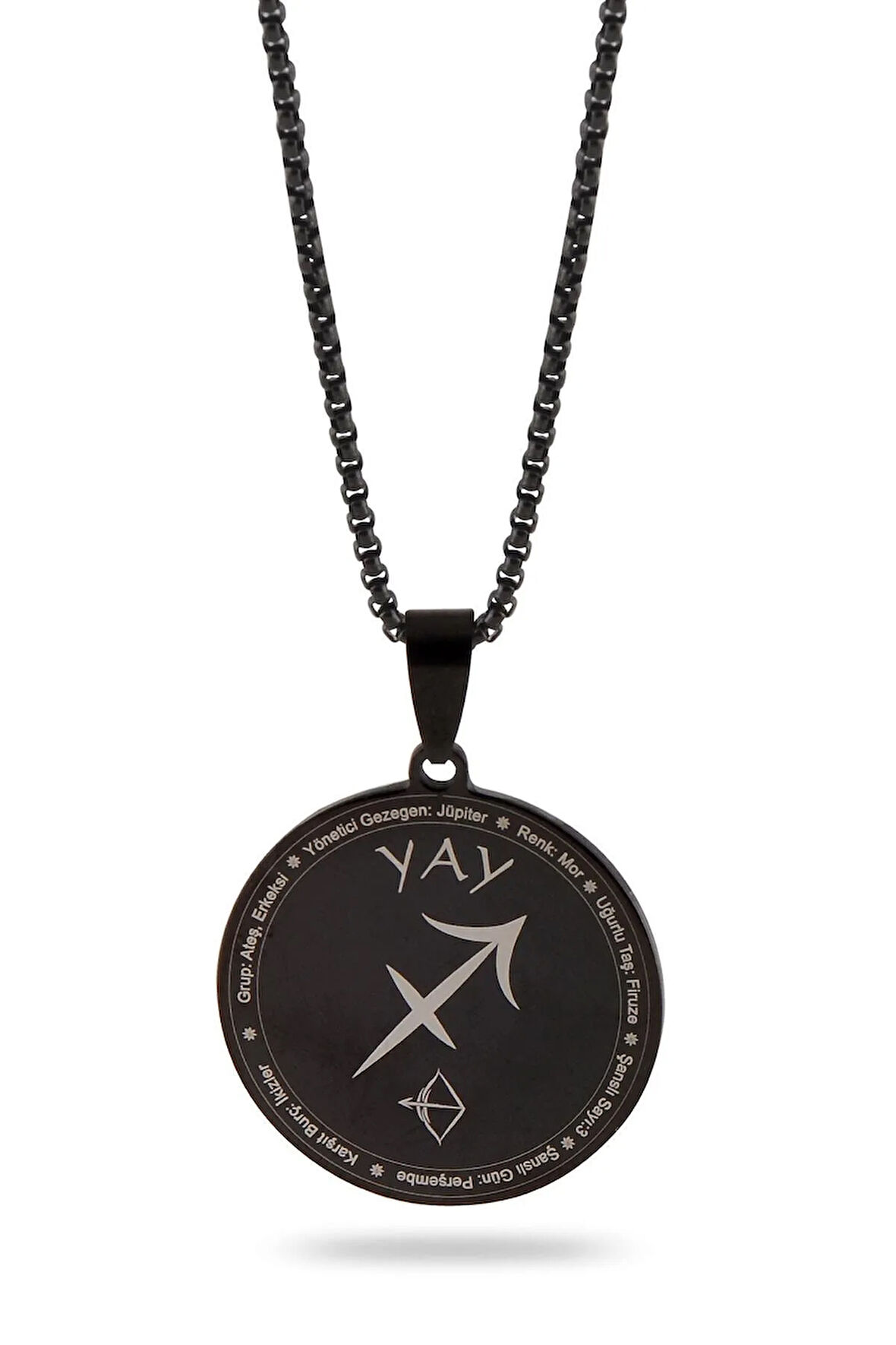 Yay Burcu Çelik Kolye Siyah Polo Zincir Cklyayburc1-syh