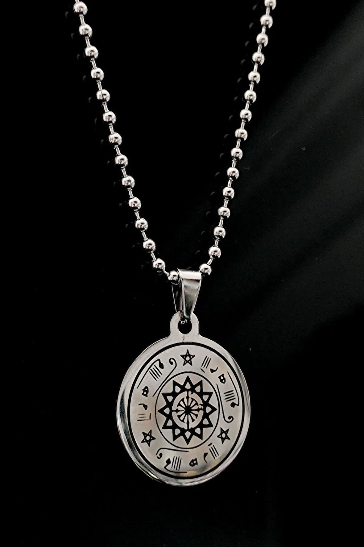 Rufai Gülü Gümüş Rengi Çelik Kolye Top Zincir Cklrufalgul-gms