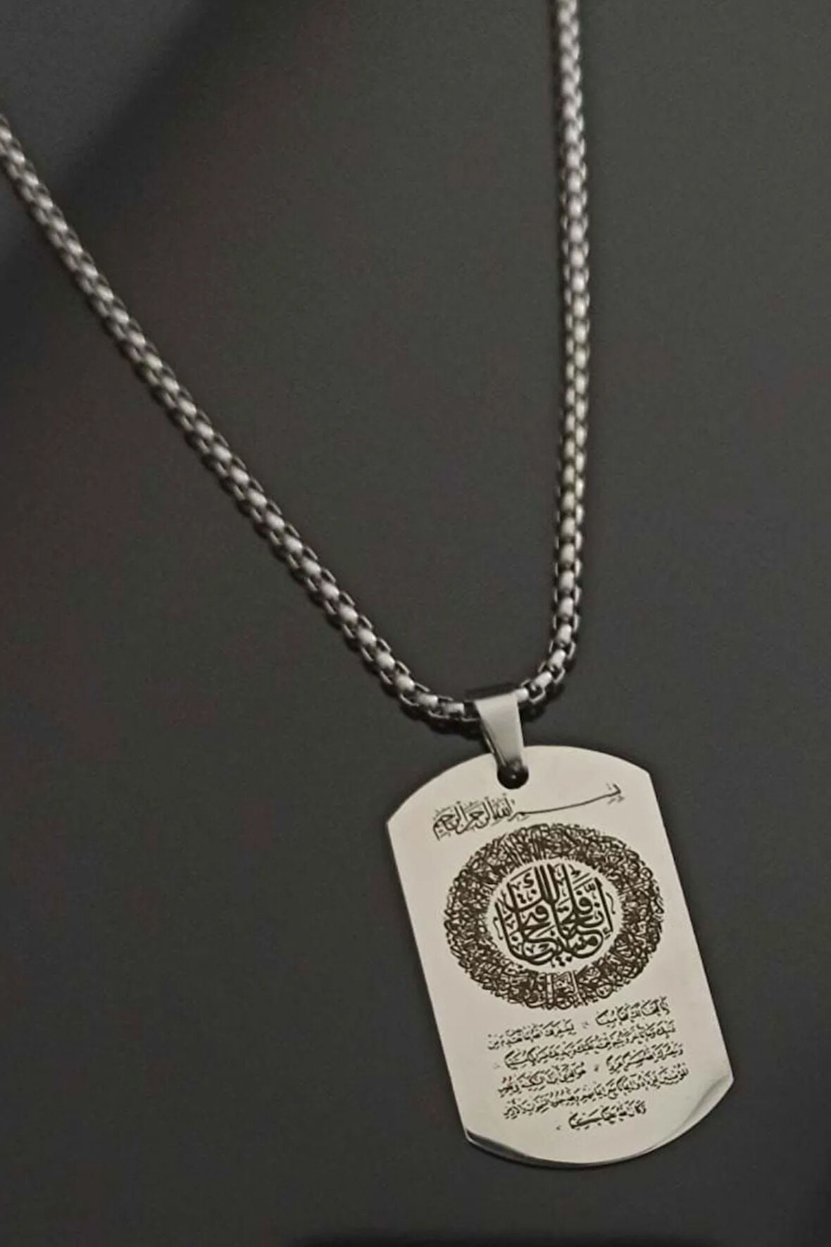Fetih Süresi Erkek Çelik Kolye Zincir