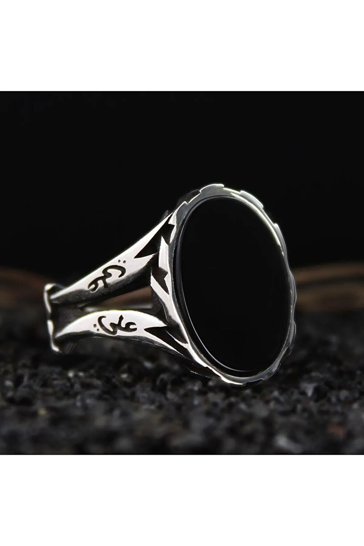 Siyah Oniks Taşlı Zülfikar Kasa Özel Seri Erkek Gümüş Yüzük