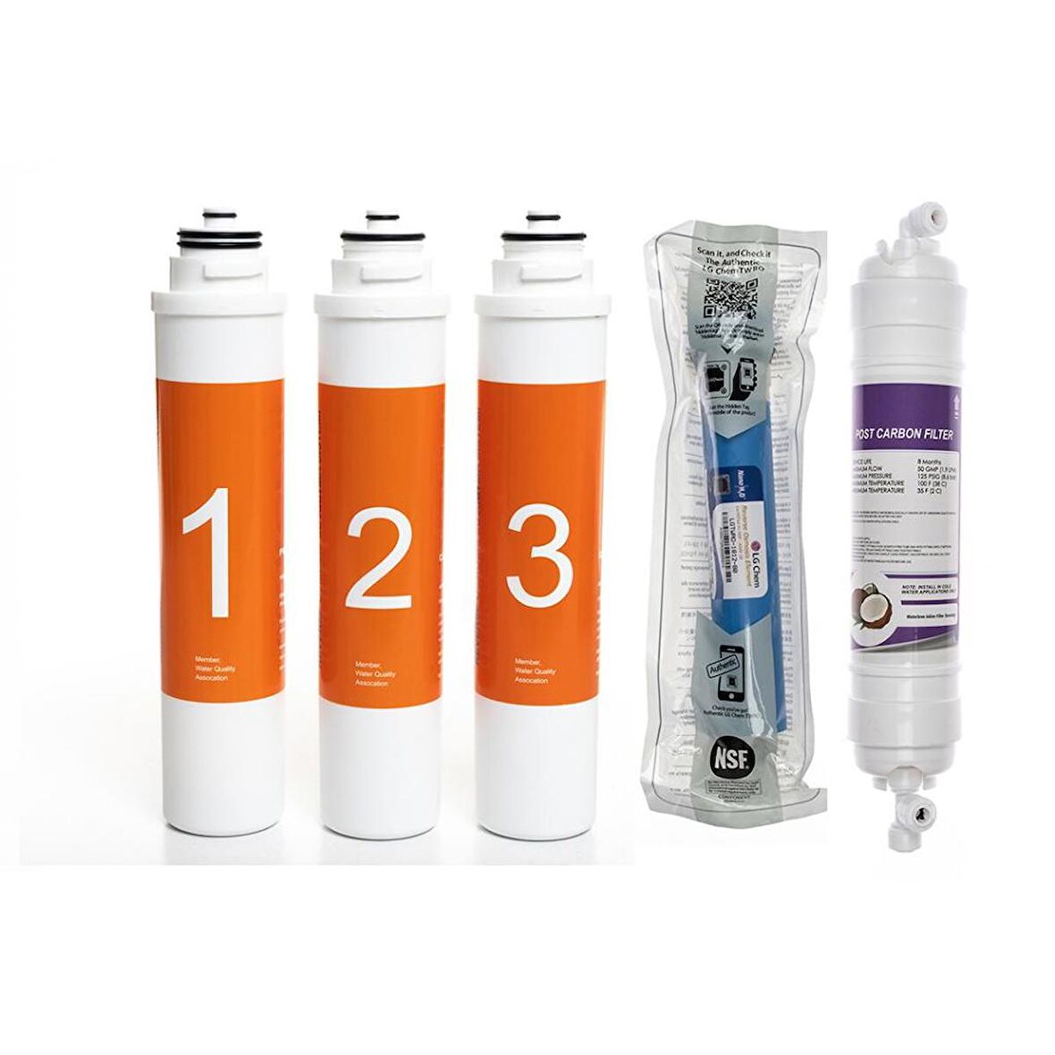 Sulook Waterlife Su Arıtma Cihazı Uyumlu Tak-Çevir 5'li Filtre Seti, Lg Membranlı