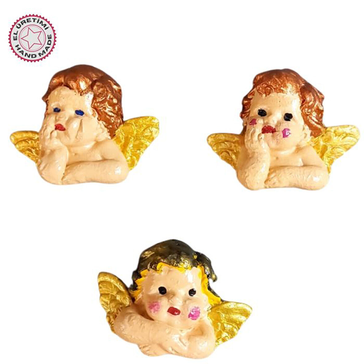 Uretti - Ayşe 7362 5058 El Yapımı 3'lü Sevimli Melek Magnet Seti - 4 X 5 Cm