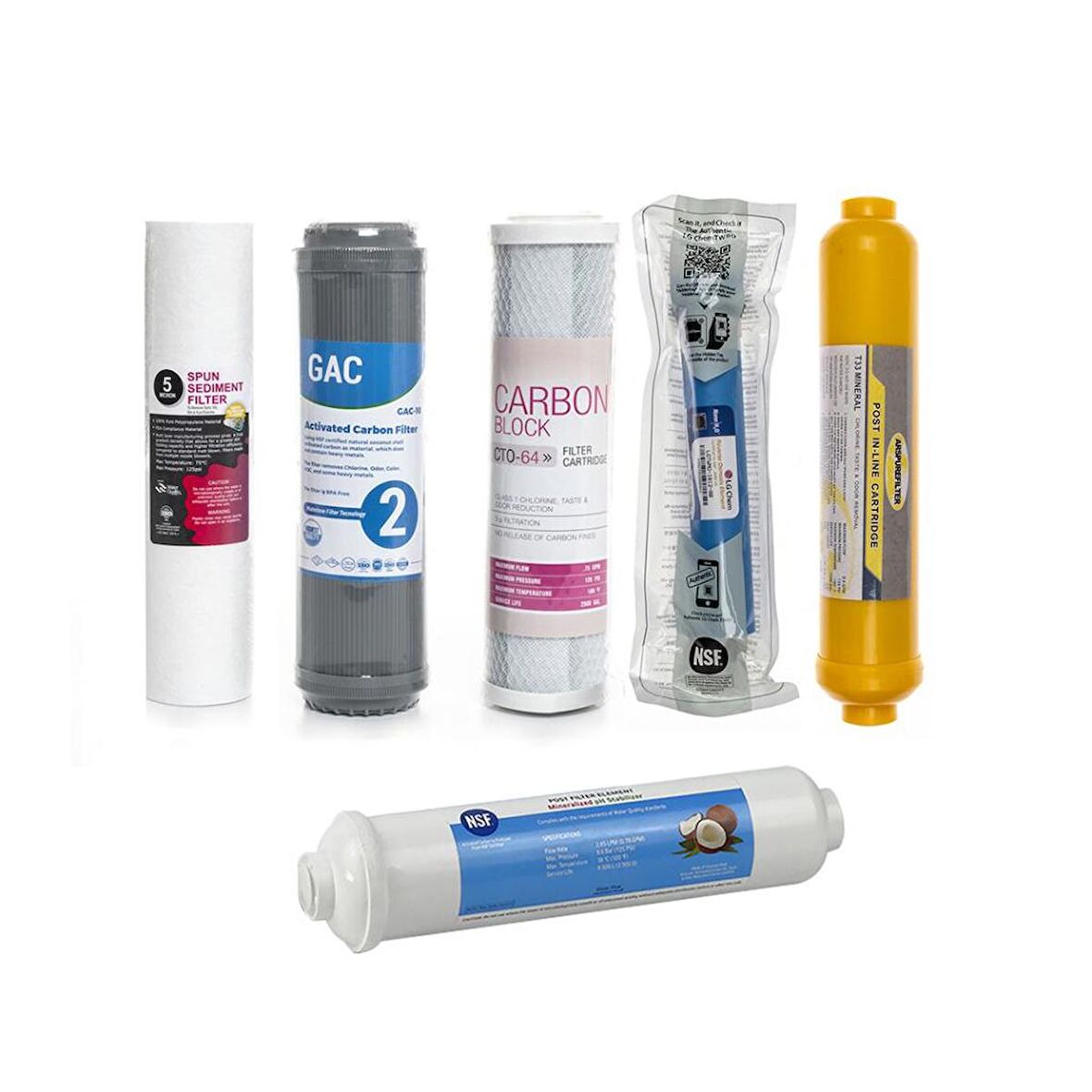 Açık Kasa Arıtma Cihazlarına Uyumlu 6'lı Filtre Seti Lg Membranlı