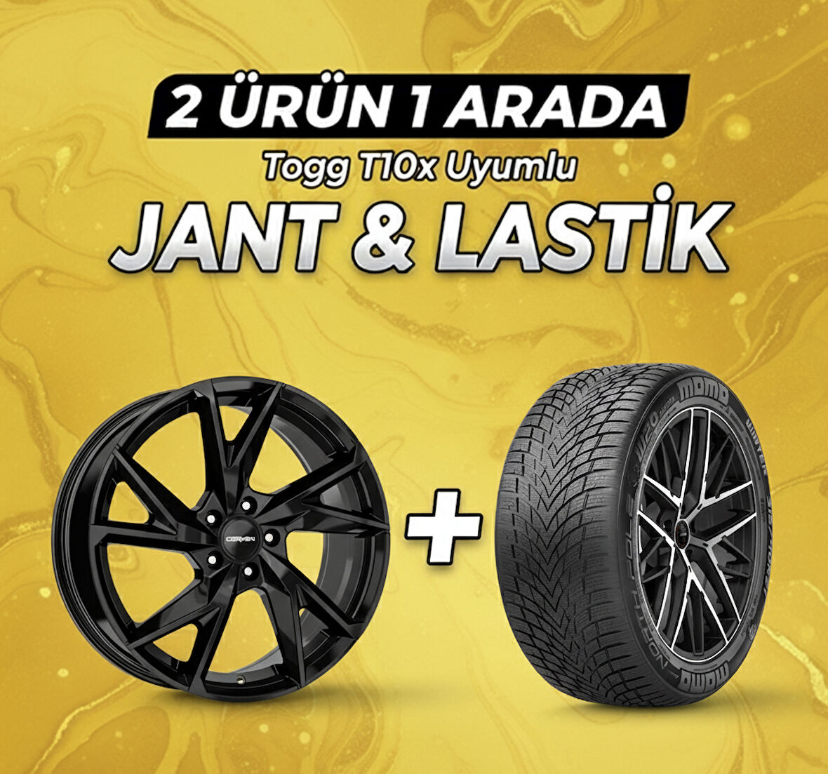 Togg T10x Uyumlu 225/60R18 Kış Lastiği 4 Adet Yılı:2025 + CA238018 B 18"Jant 4 Adet