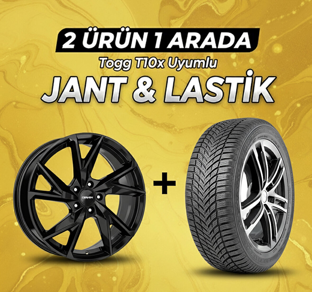 Togg T10x Uyumlu 225/60R18 Dört Mevsim Lastiği 4 Adet Yılı:2025 + CA238018 B 18"Jant 4 Adet
