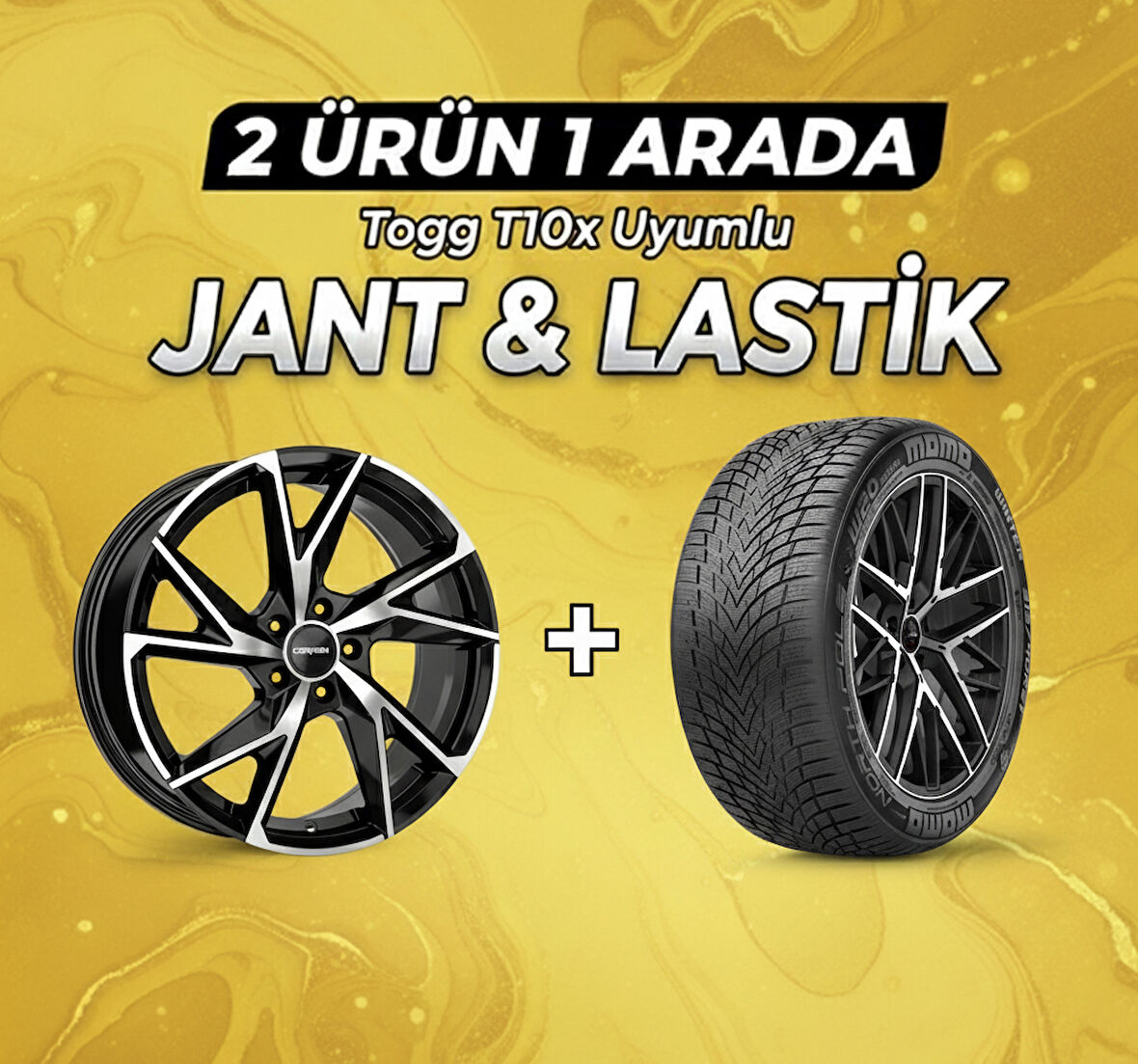 Togg T10x Uyumlu 225/60R18 Kış Lastiği 4 Adet Yılı:2025 + CA238018 BP 18"Jant 4 Adet