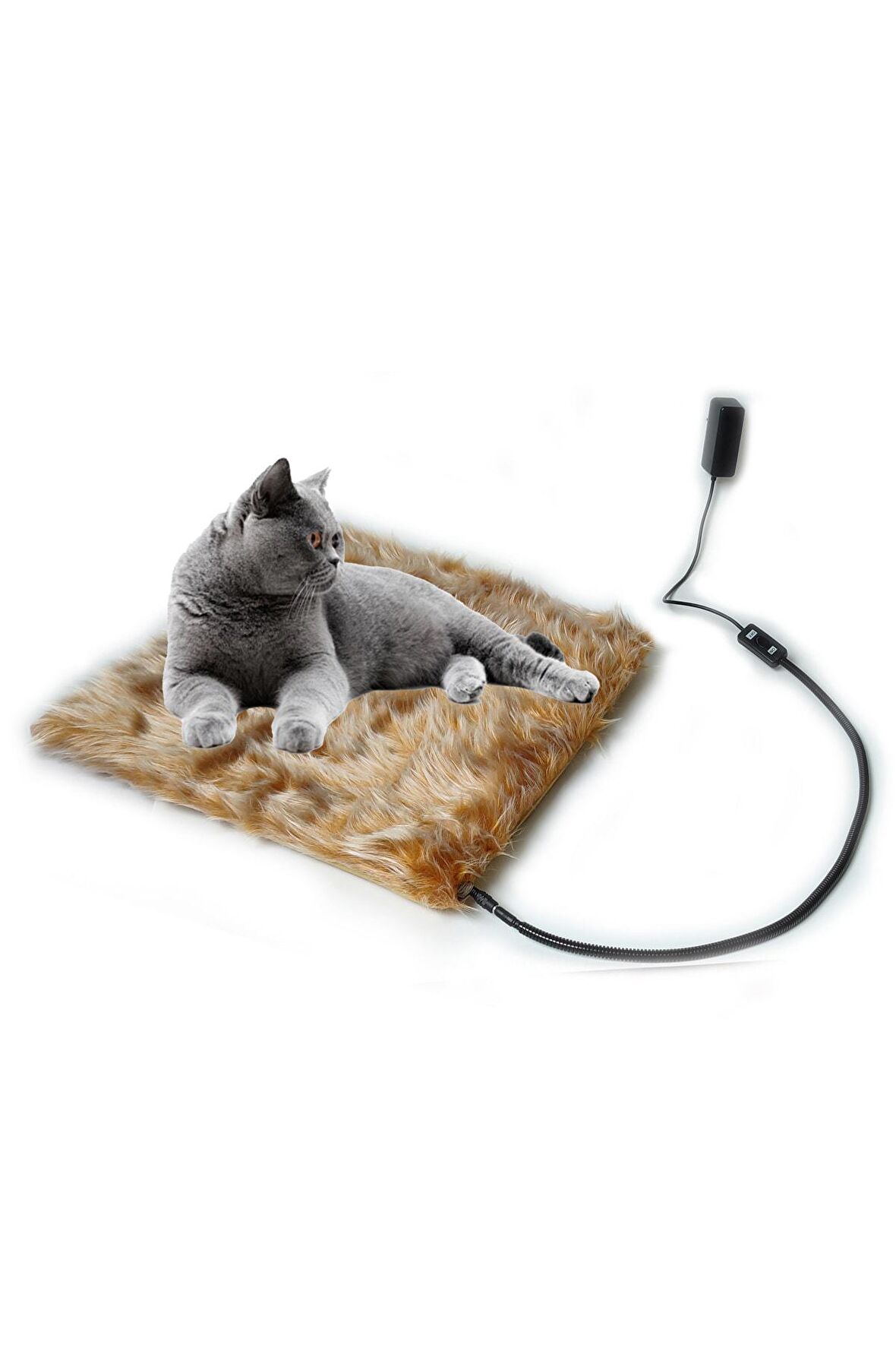 Kedi Köpek Isıtıcı Ped 48x48cm 5cm Kalınlık Peluş Yumusak Kumaş Yıkanabilir 12v Ile Çalışır