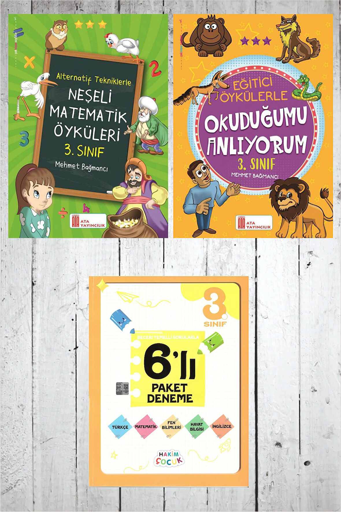 3.Sınıf Okuduğumu Anlıyorum+Neşeli Matematik Öyküleri+ 6 lı Paket Deneme