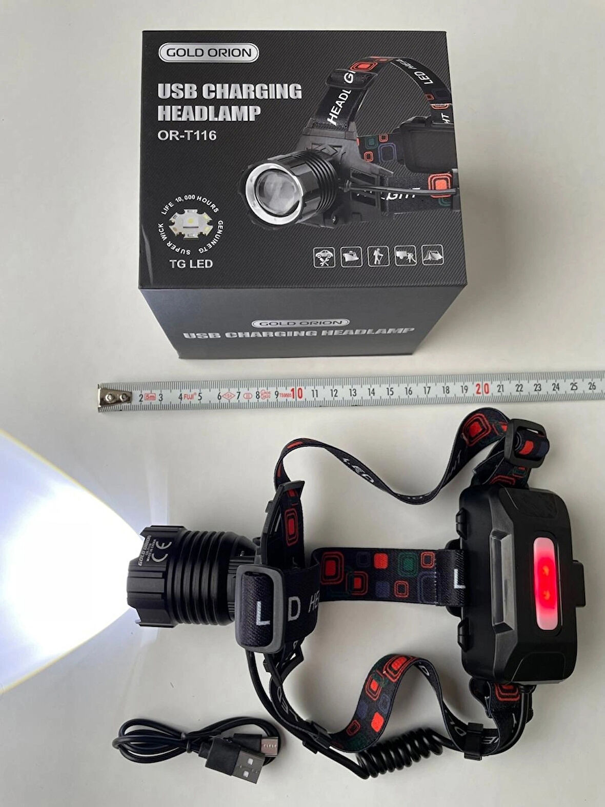 Or-t116 Şarjlı Kafa Lambası 30watt Profesyonel Kafa Feneri Tg Led  En Güçlü Kafa Feneri