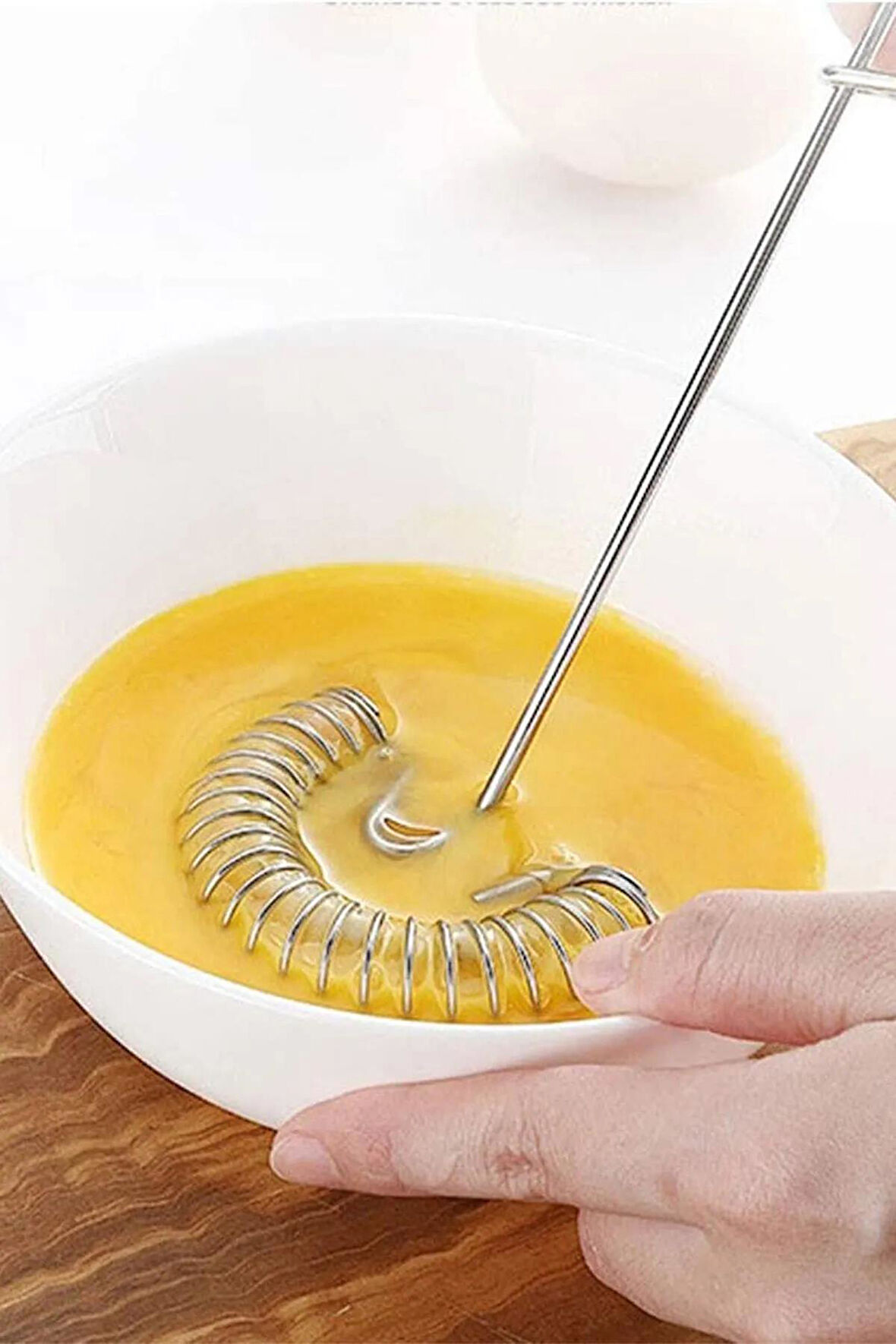  Yaylı Pratik Yumurta Çırpıcı Tel Kek Kurabiye Tatlı Çırpma Kahve Süt Köpürtücü 
