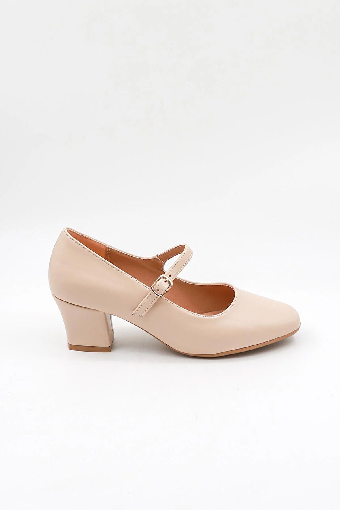 Park Moda Bantlı Kadın Klasik Topuklu Ayakkabı PM280 K542 - Ten