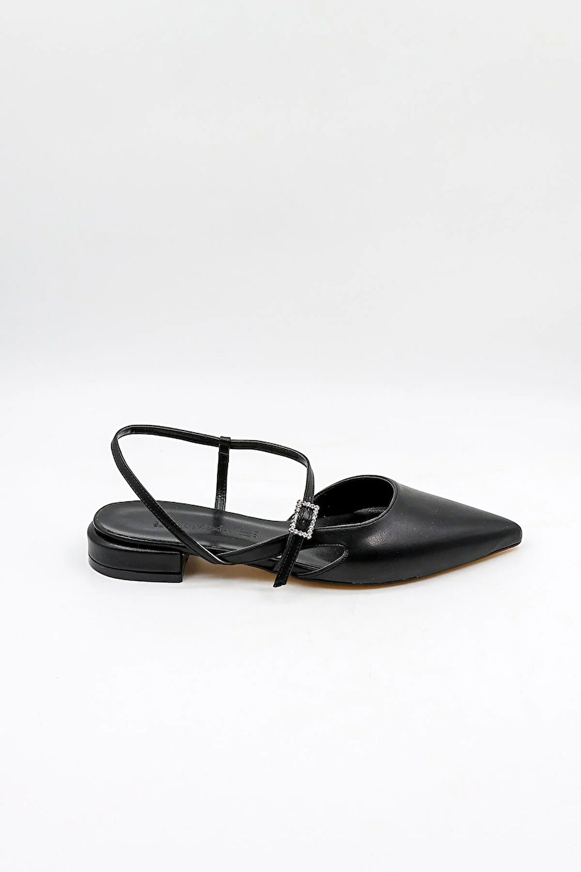 Park Moda Bantlı Sivri Burun Kadın Babet Ayakkabı PM280 K52 SiyahCilt