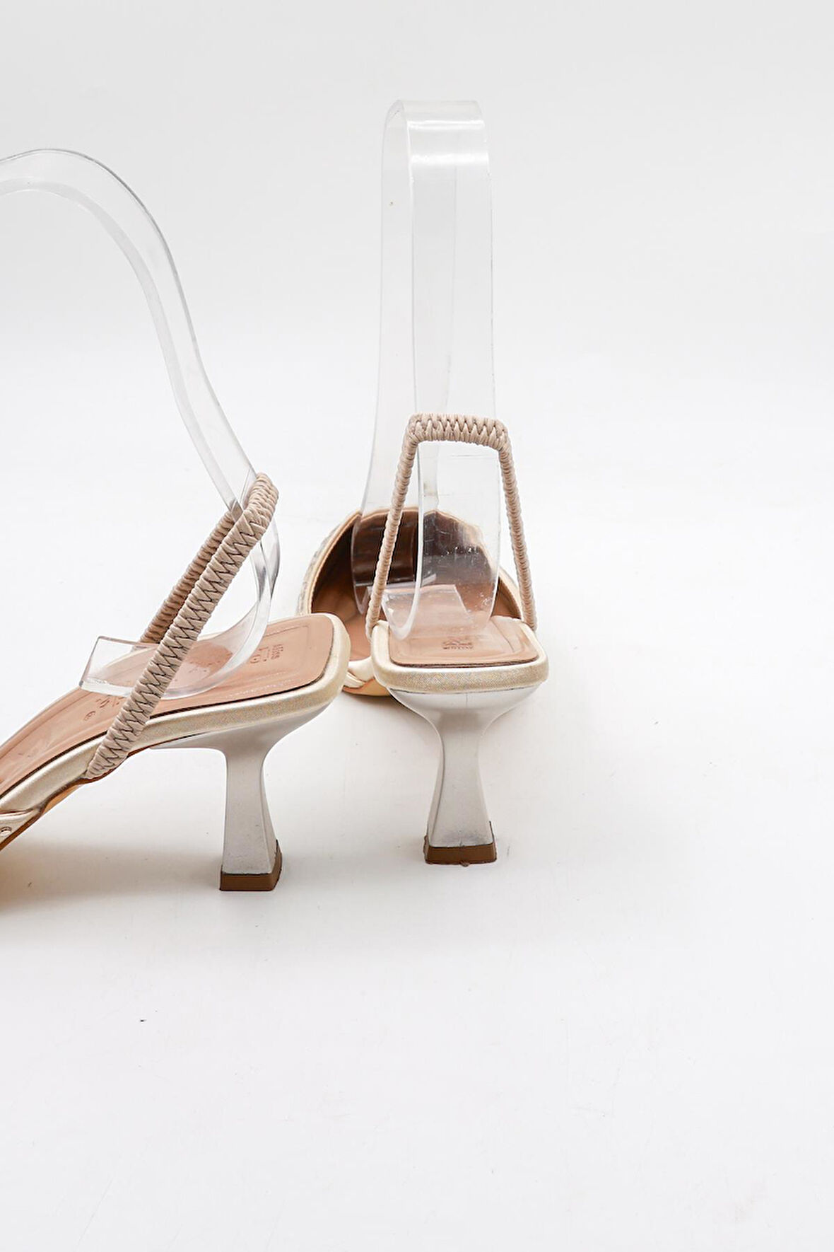 Park Moda Taşlı Kadın Topuklu Ayakkabı PM474 K113 Ten Saten Rose Taş