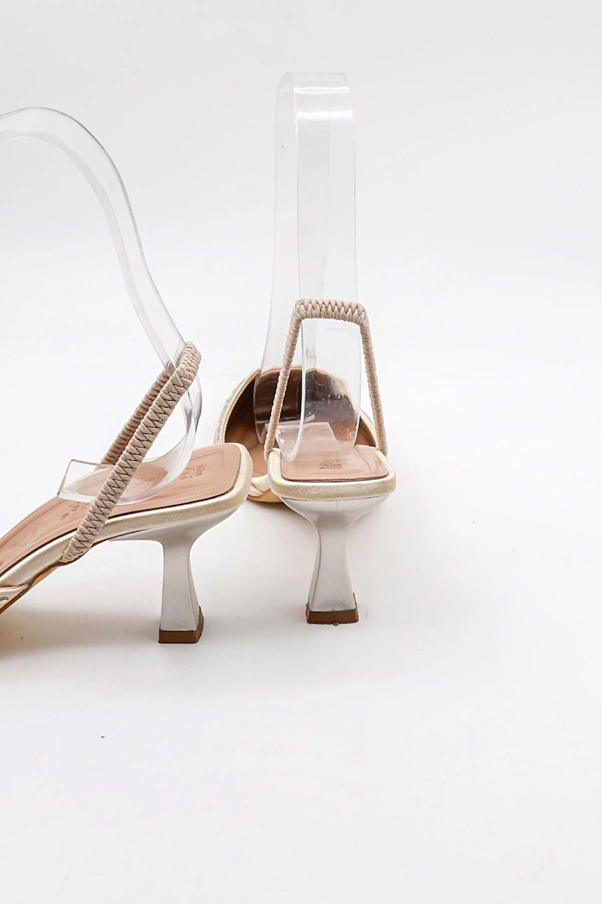 Park Moda Taşlı Kadın Topuklu Ayakkabı PM474 K113 Ten Saten Rose Taş