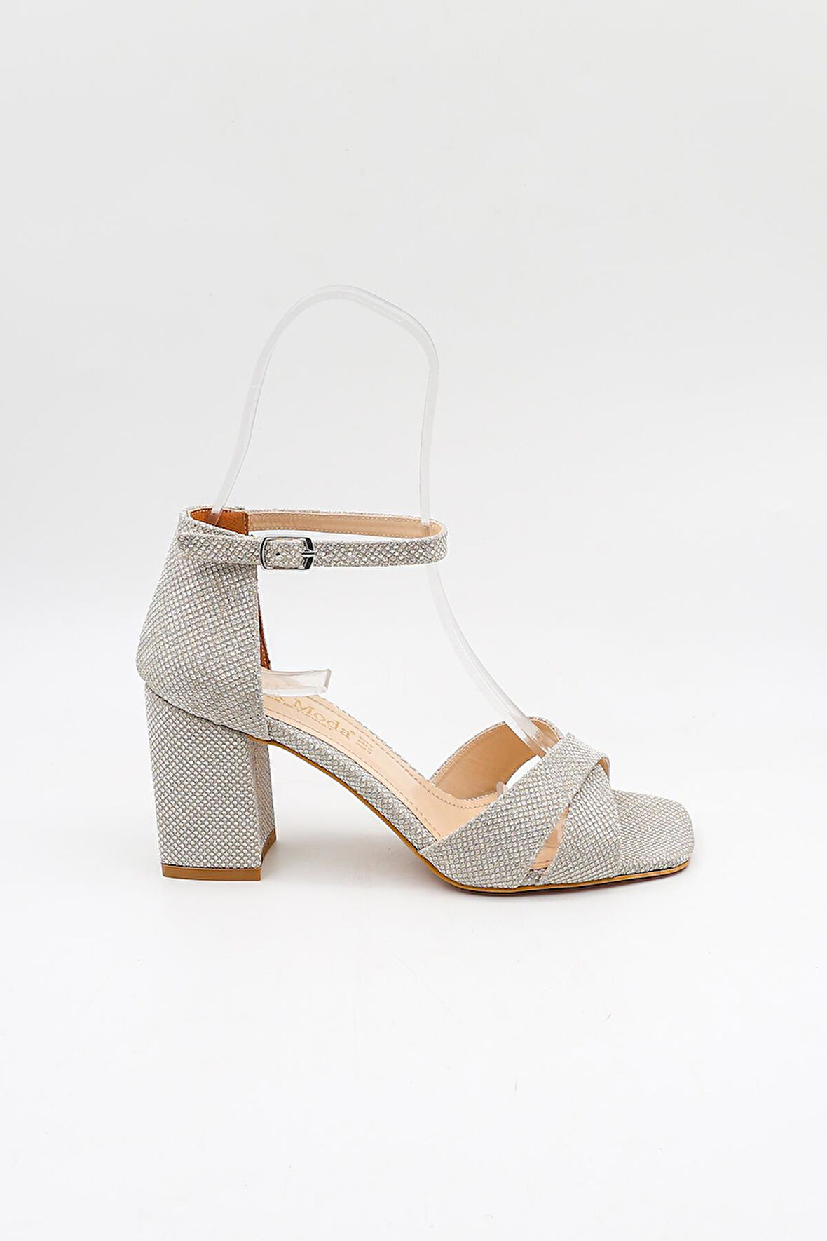 Park Moda Kadın Gümüş Cam Abiye Ayakkabı PM08 Rose