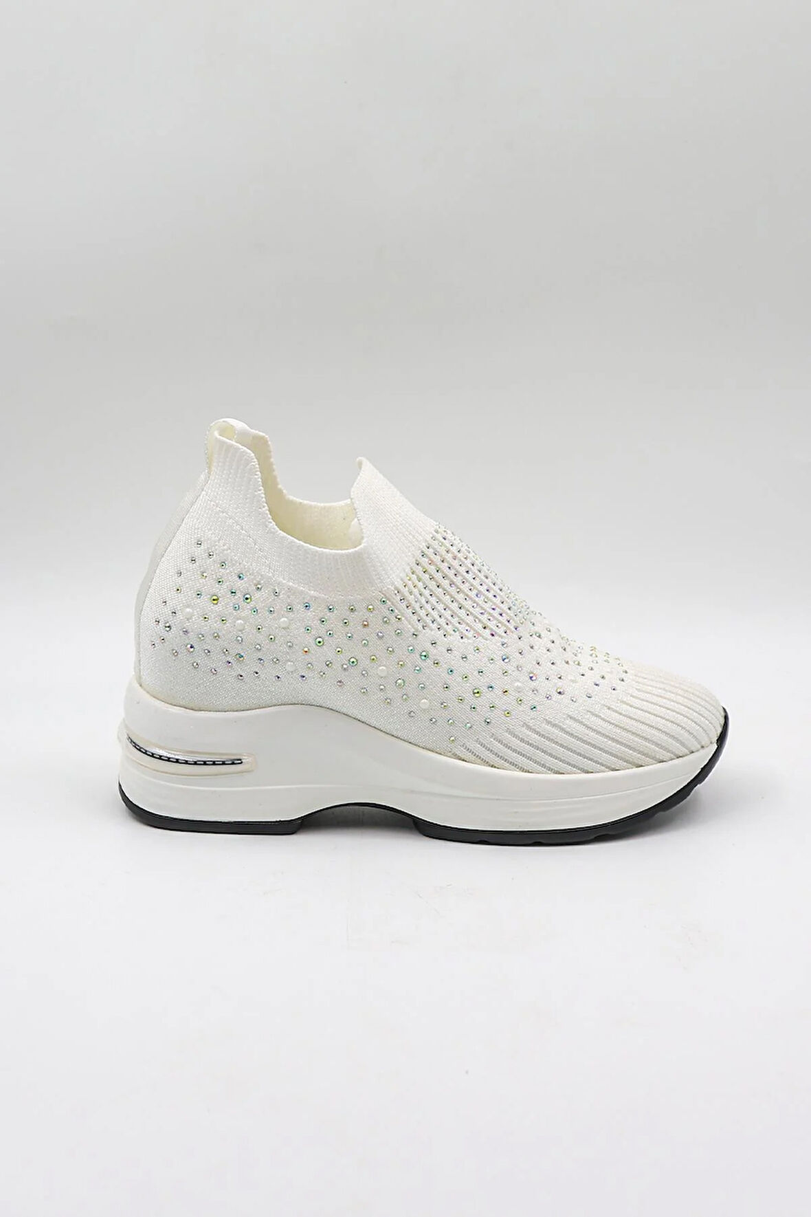 Kriste Bell Taş Detaylı Sneaker Kadın Spor Ayakkabı KB008 Beyaz