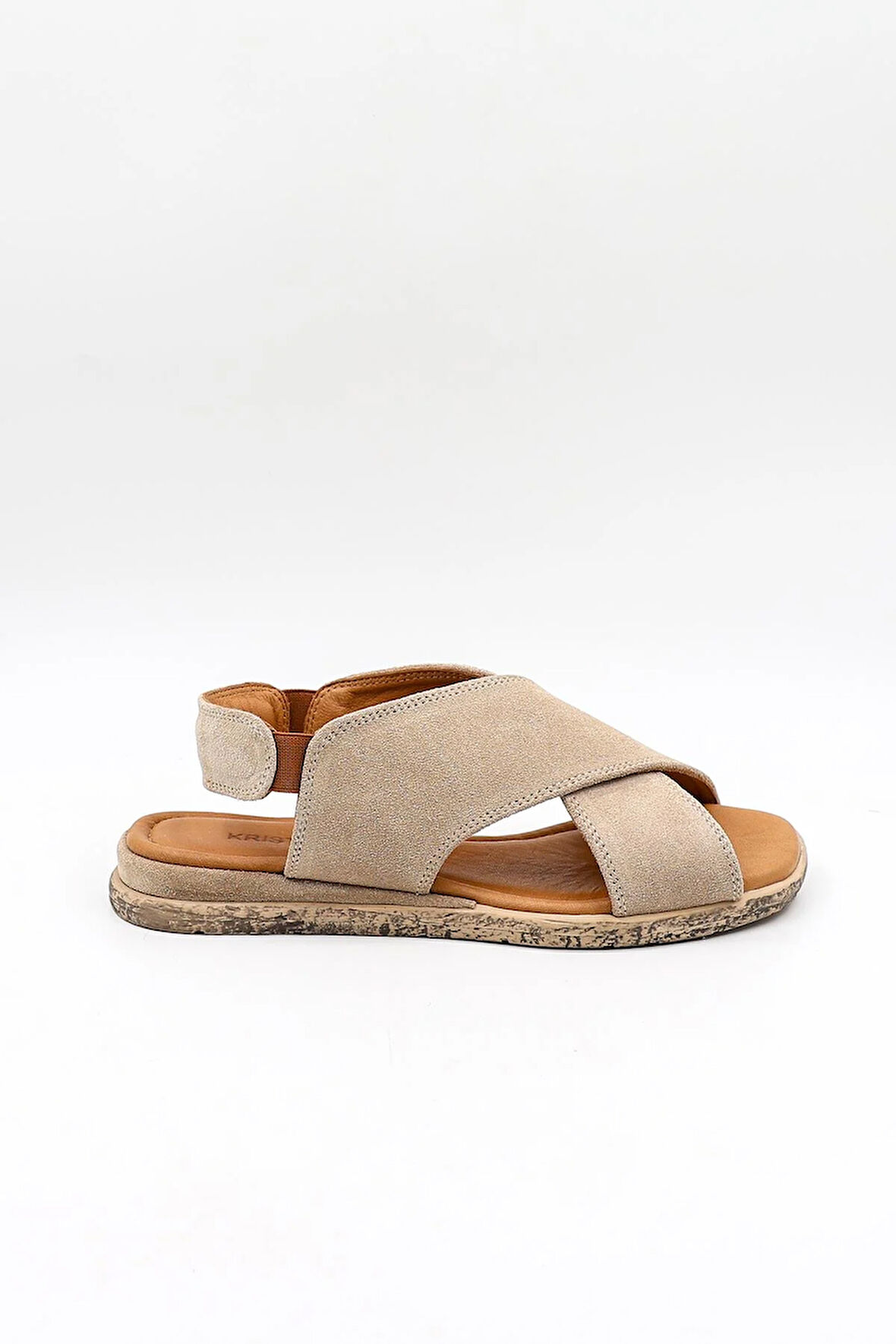 Kriste Bell Süet Deri Sandalet KB706 Suet Bej