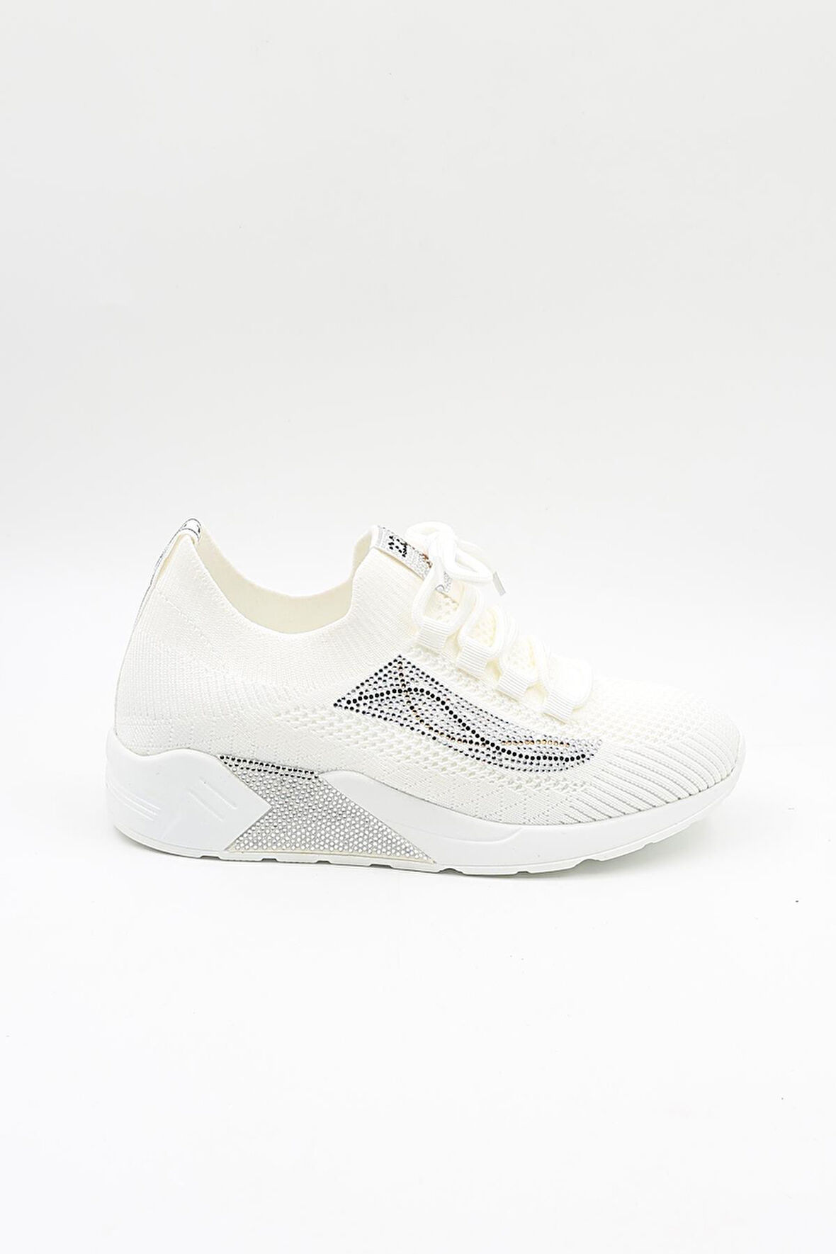 Guja İthal Triko Sneakers Kadın Spor Ayakkabı GJ301 Beyaz