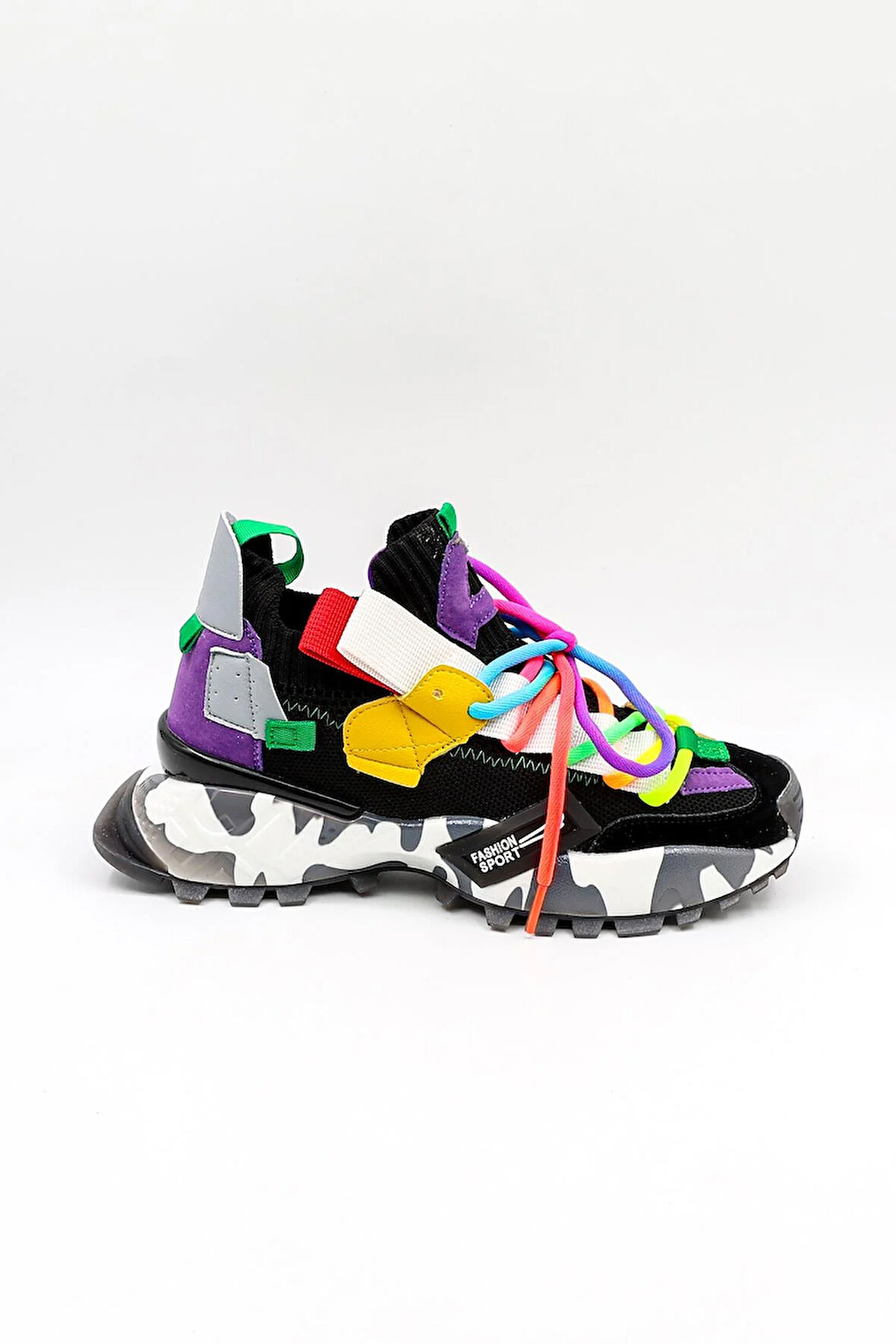 Guja İthal Bağcıklı  Sneakers Unisex Spor Ayakkabı GJ303 Kömür