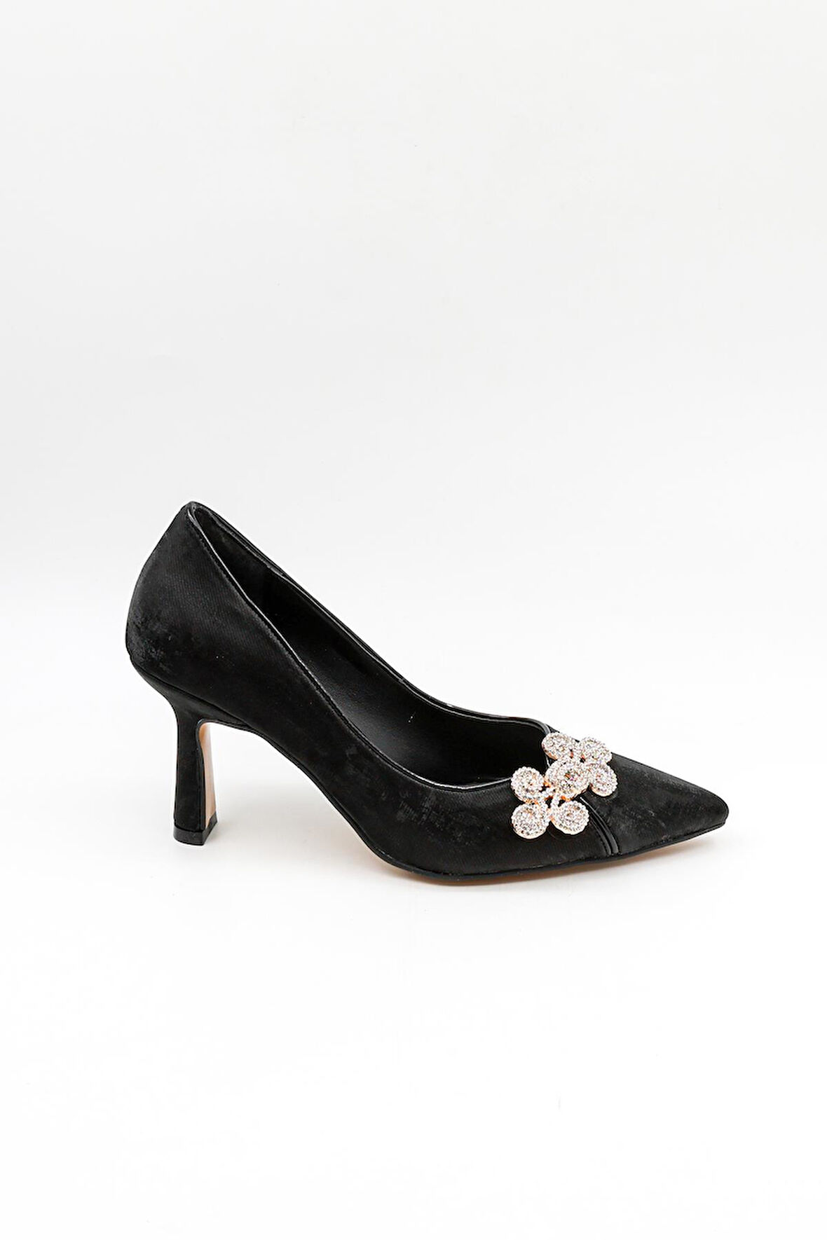 Park Moda Taşlı Topuklu Aksesuar Detaylı  Abiye Kadın Ayakkabı PM537 Siyah