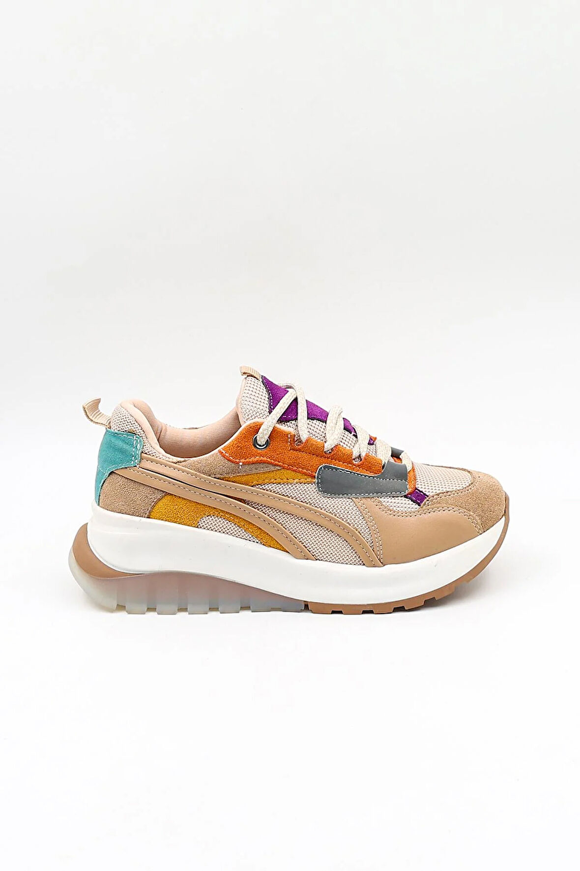 Kriste Bell Sneaker Kadın Spor Ayakkabı  KB59118 Bej Multi