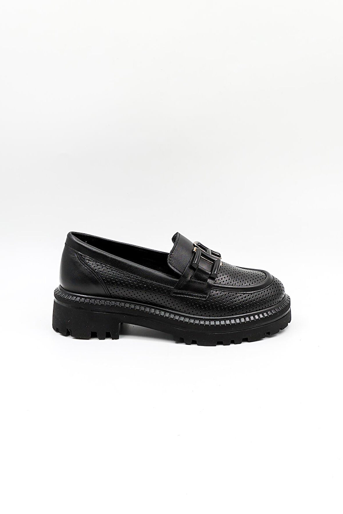 Venüs Kadın Hakiki Deri Toka Detaylı Loafer Günlük Ayakkabı VN11530Y Siyah