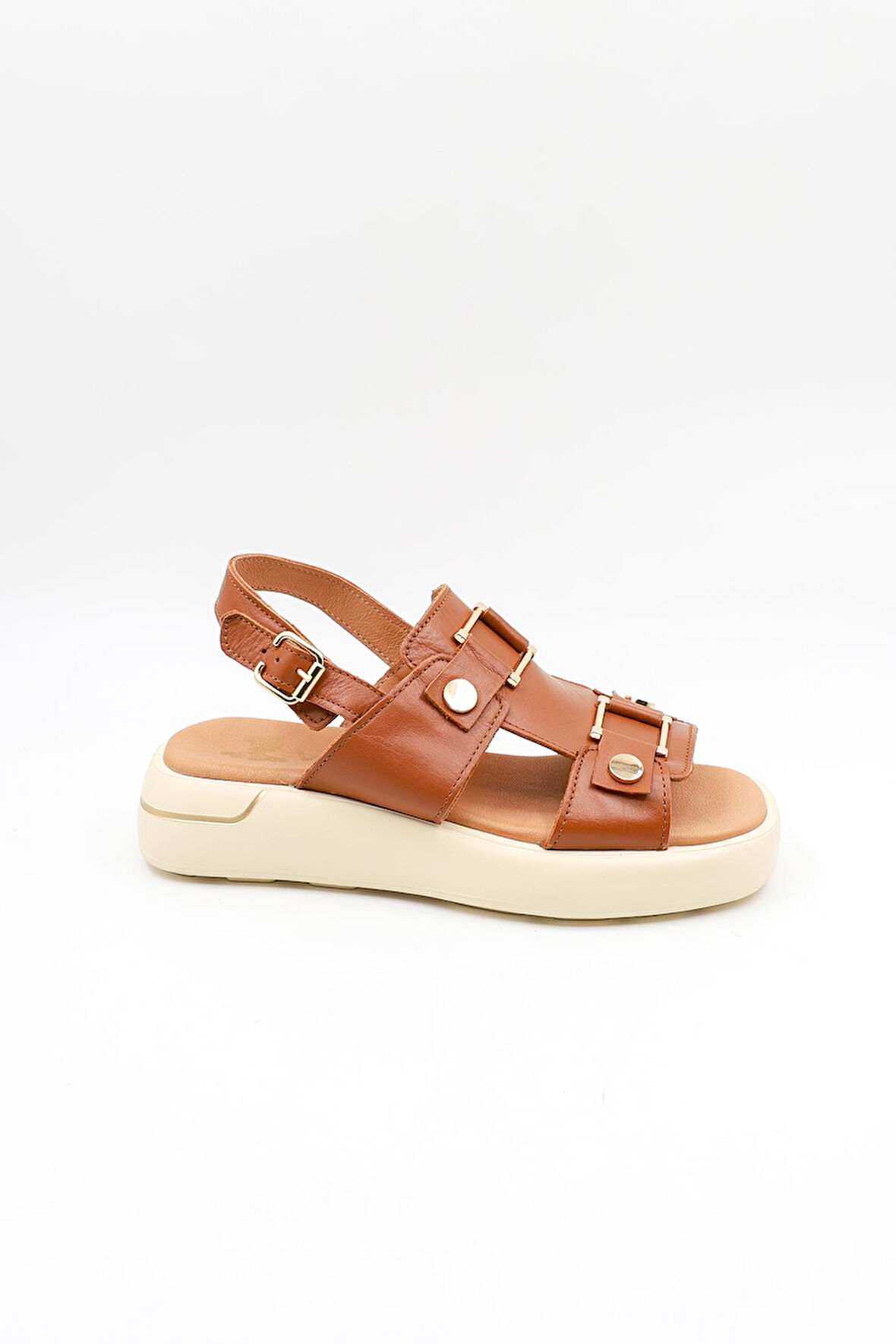 Venüs Kadın Hakiki Deri Günlük Sandalet VN0007Y Taba