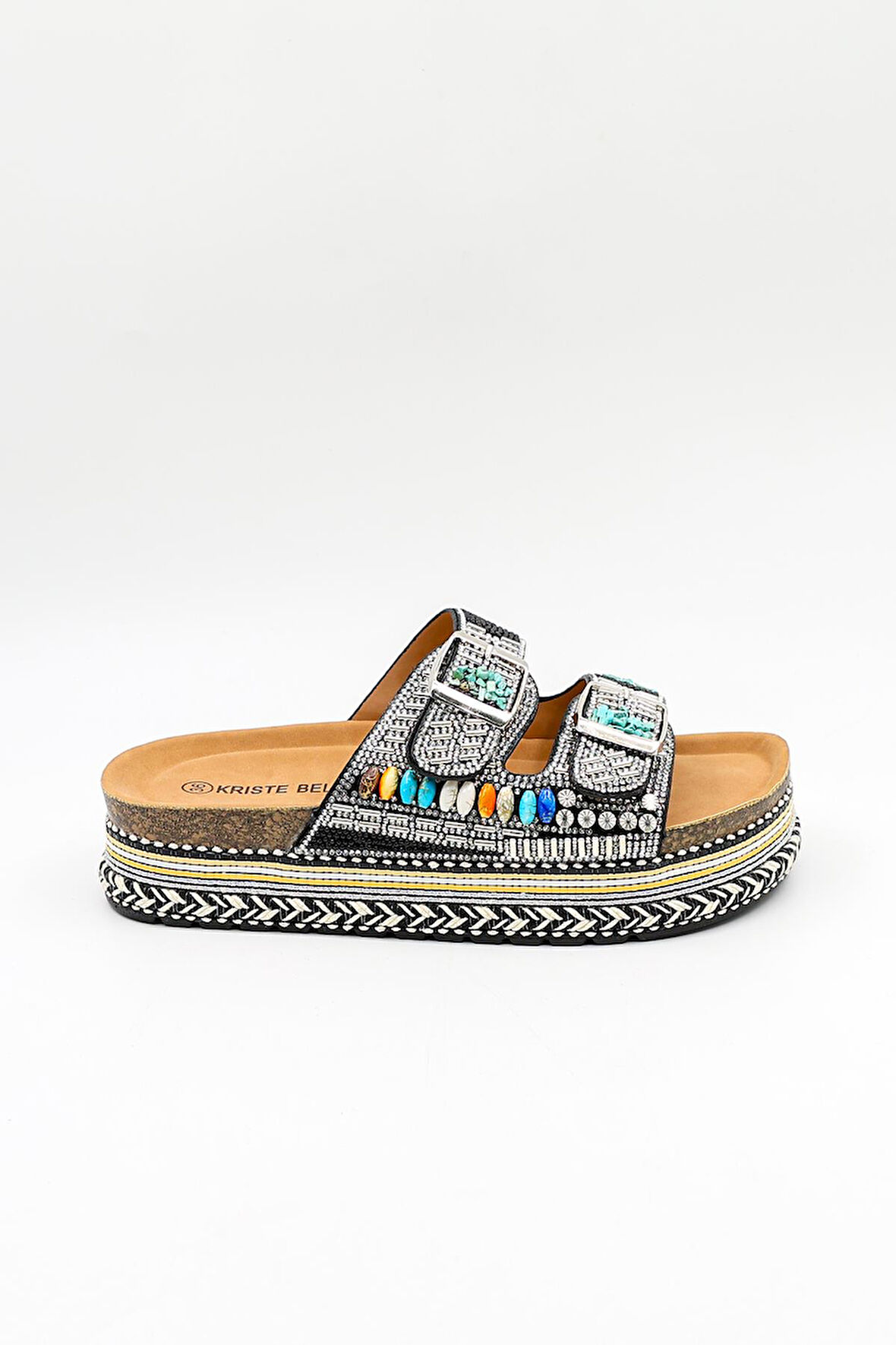 Kriste Bell İthal Kadın Taşlı Terlik KB0000-000 Siyah