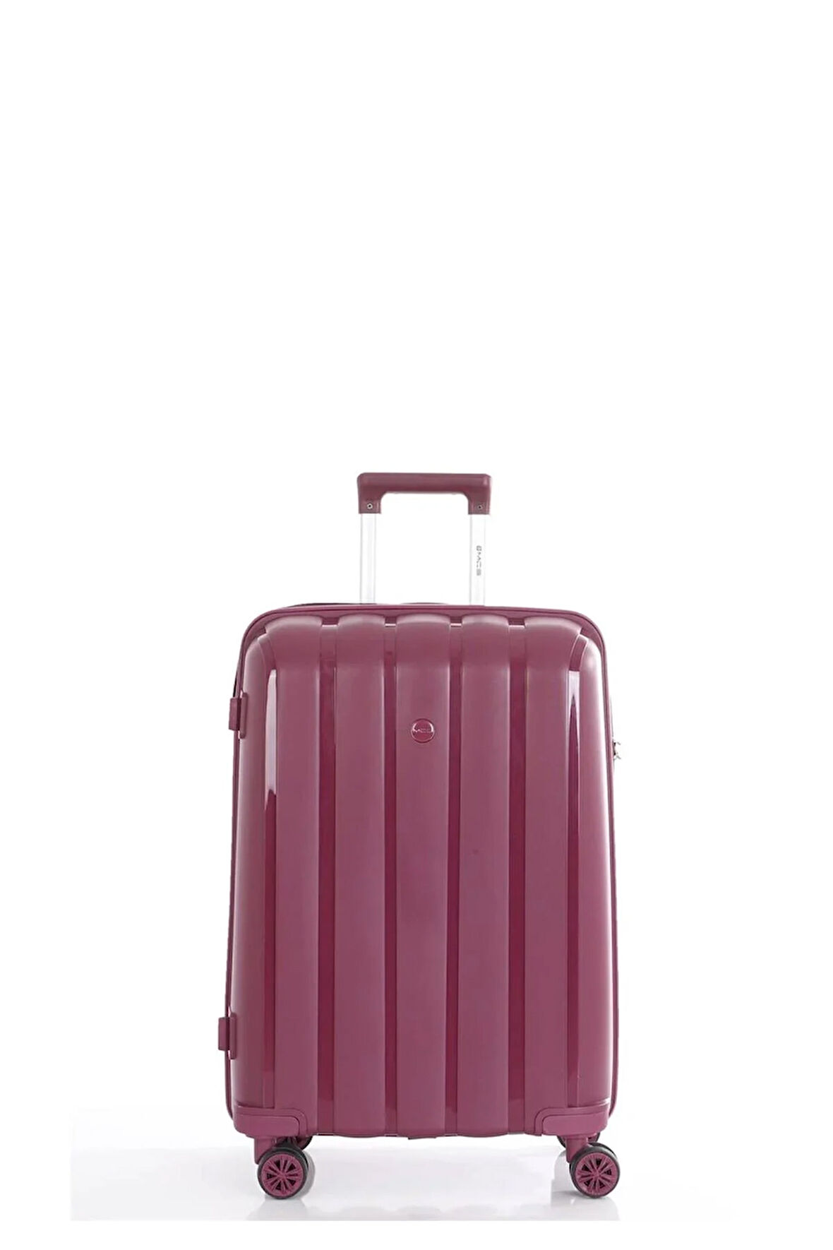 Mçs V305 Ultra Hafif Plastik Materyal Polipropilen Kabin Boy Valiz - Mürdüm