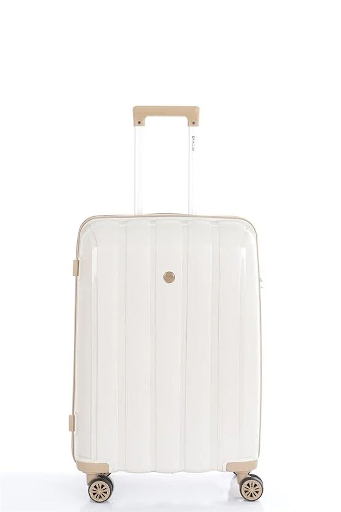 Mçs V305 Ultra Hafif Plastik Materyal Polipropilen Orta Boy Valiz - Kemik Şampanya