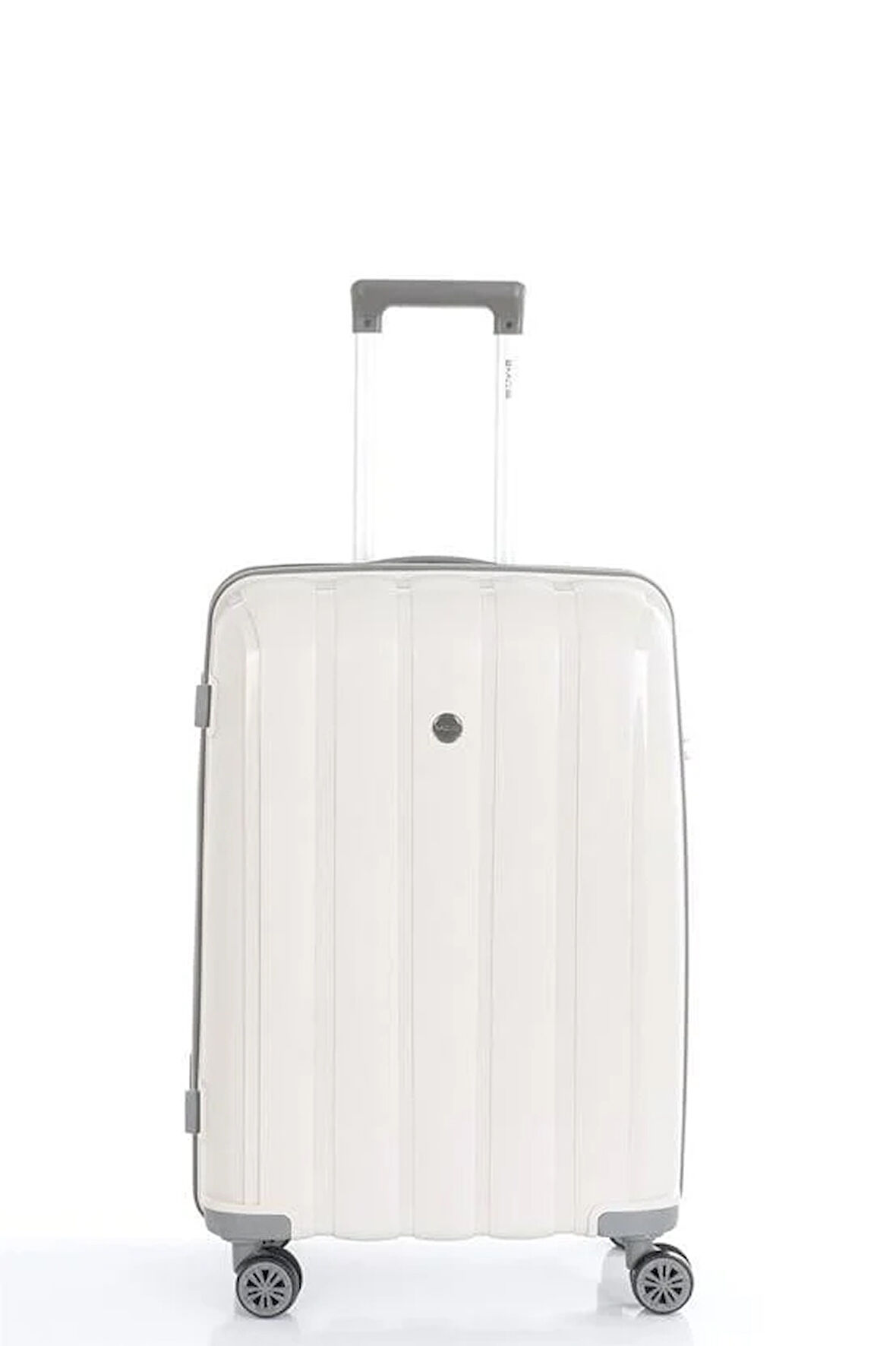 Mçs V305 Ultra Hafif Plastik Materyal Polipropilen Büyük Boy Valiz- Kemik Gri