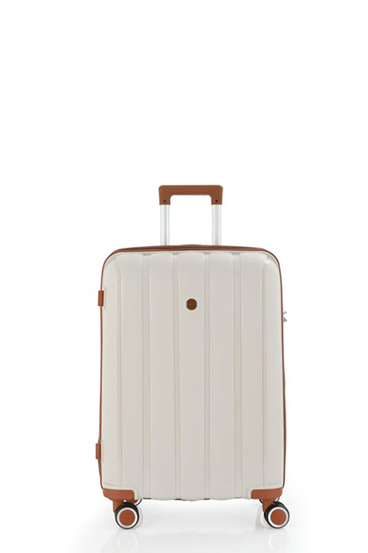 Mçs V305 Ultra Hafif Plastik Materyal Polipropilen Büyük Boy Valiz - Kemik Kahve