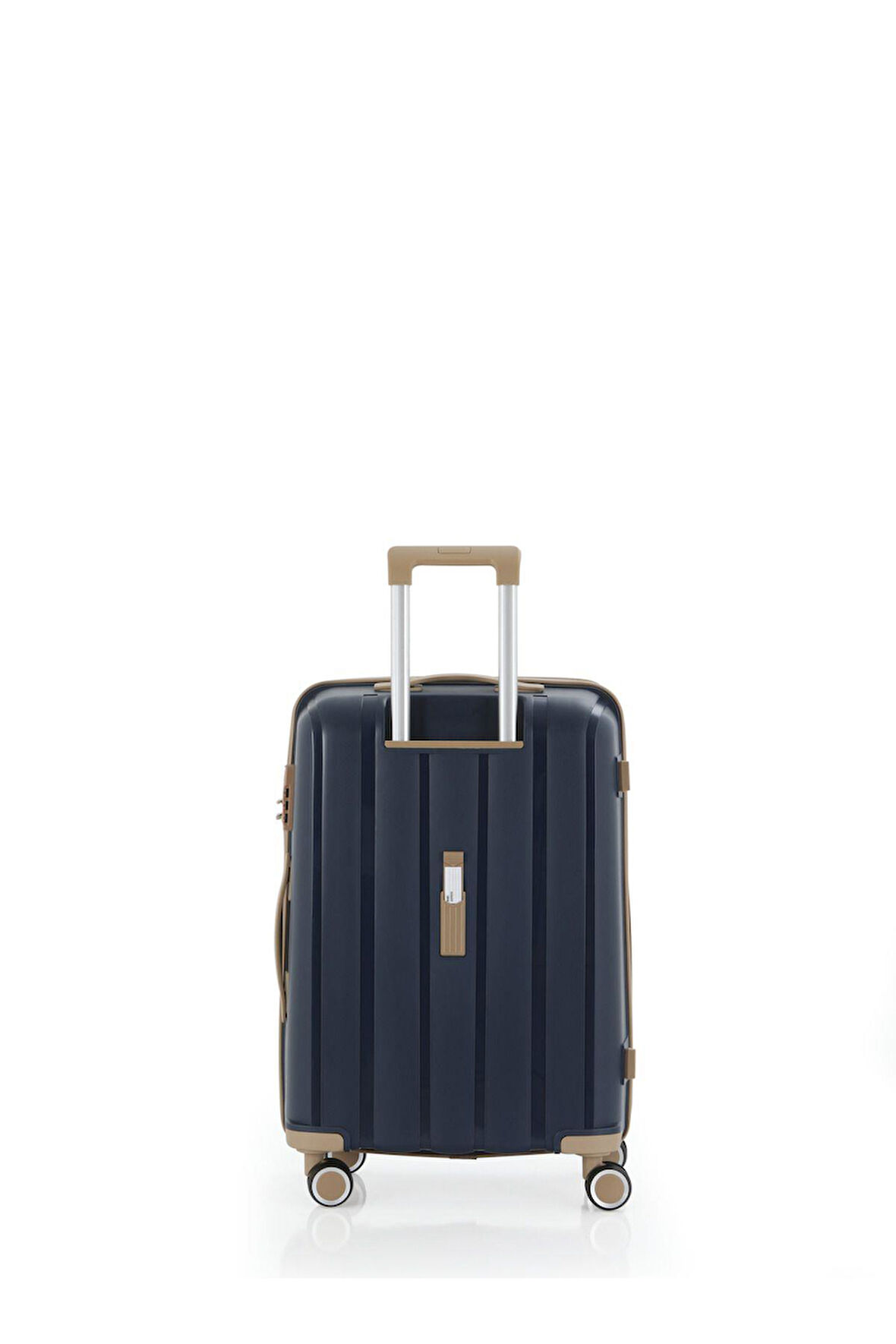 Mçs V305 Ultra Hafif Plastik Materyal Polipropilen Büyük Boy Valiz - Lacivert Şampanya