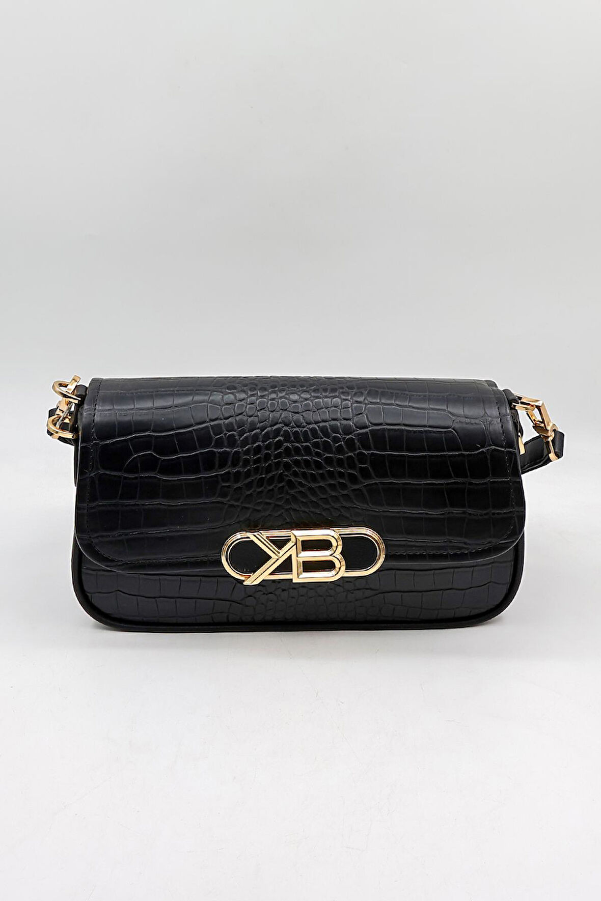 Kriste Bell Çapraz Askılı Kadın Çanta KB 7217 - Siyah Kroko