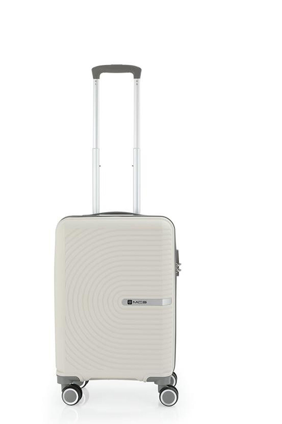 Mçs V374 Ultra Hafif Plastik Materyal Polipropilen Kabin Boy Valiz - Kemik Gri