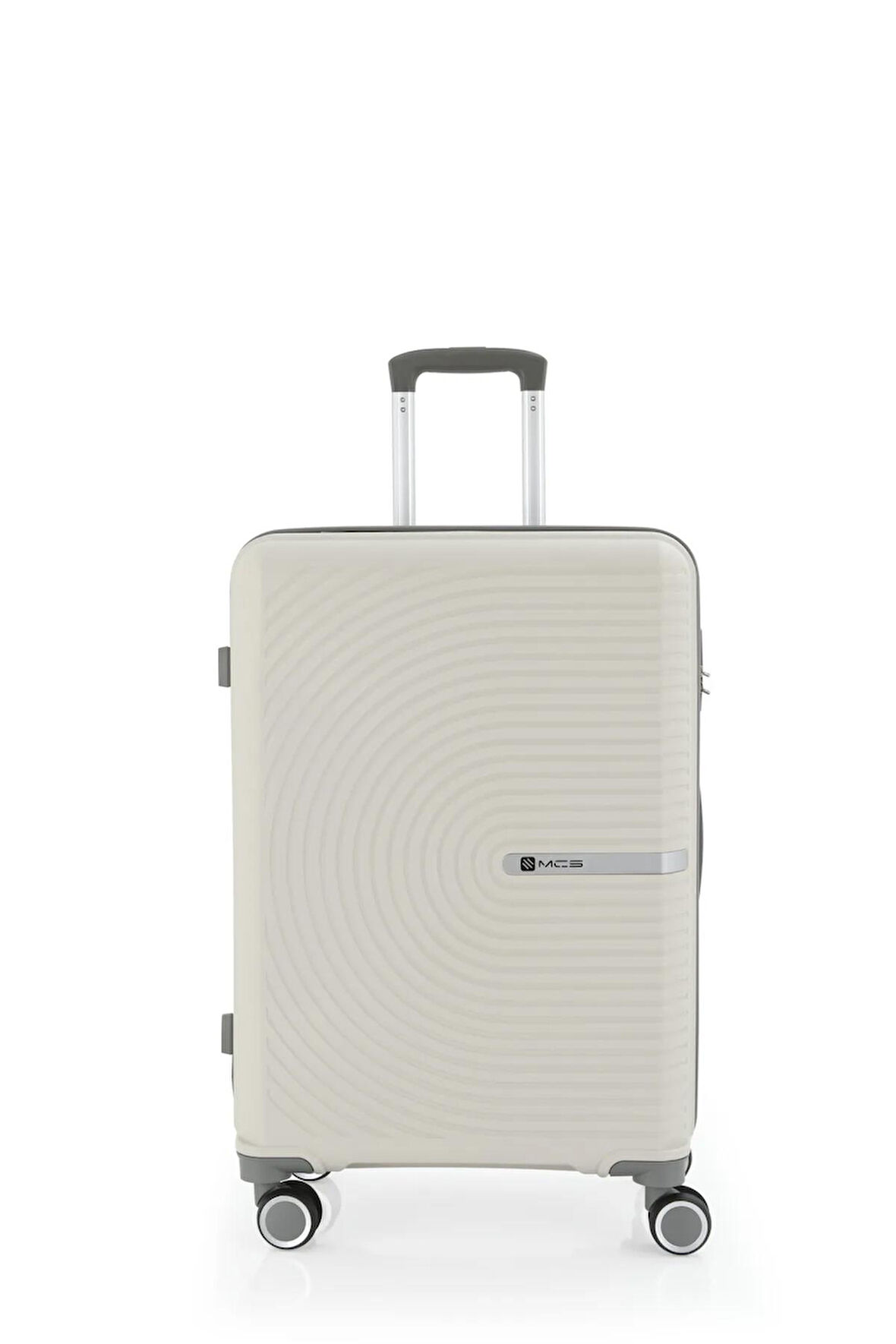 Mçs V374 Ultra Hafif Plastik Materyal Polipropilen Büyük Boy Valiz - Kemik Gri