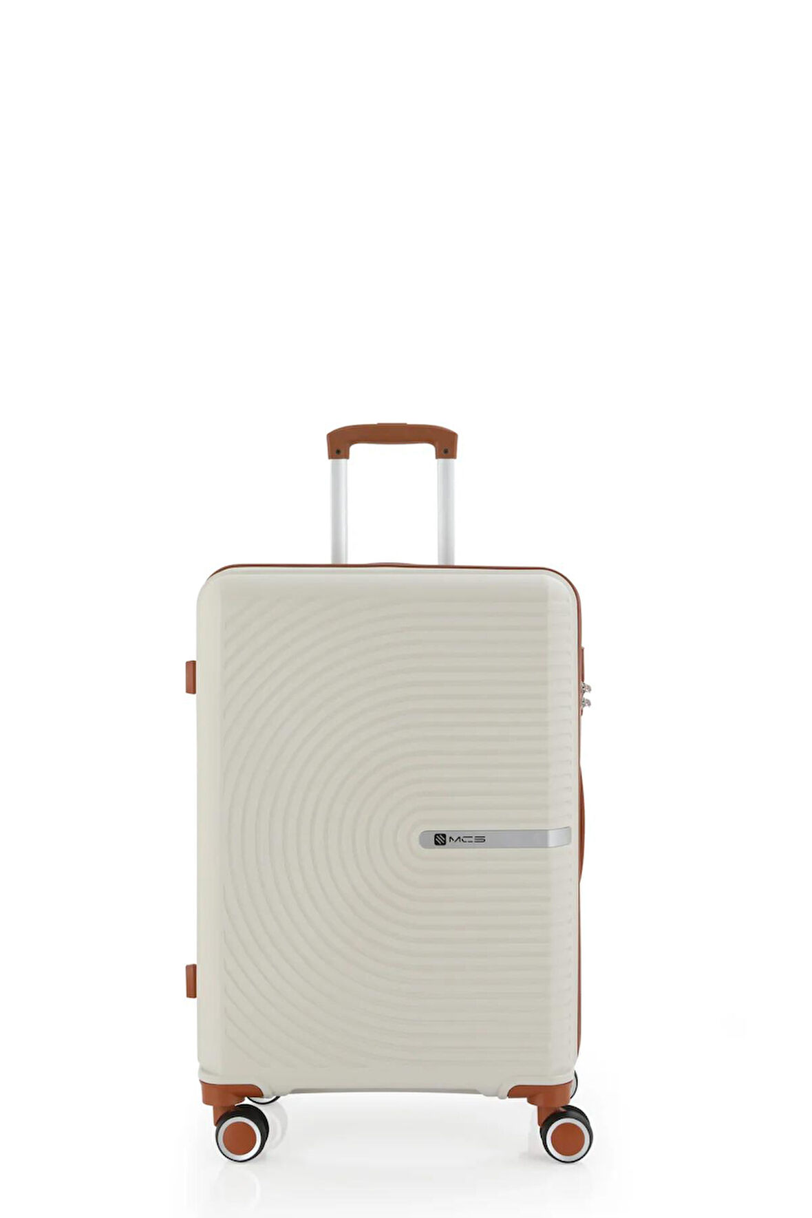 Mçs V374 Ultra Hafif Plastik Materyal Polipropilen Büyük Boy Valiz - Kemik Kahve