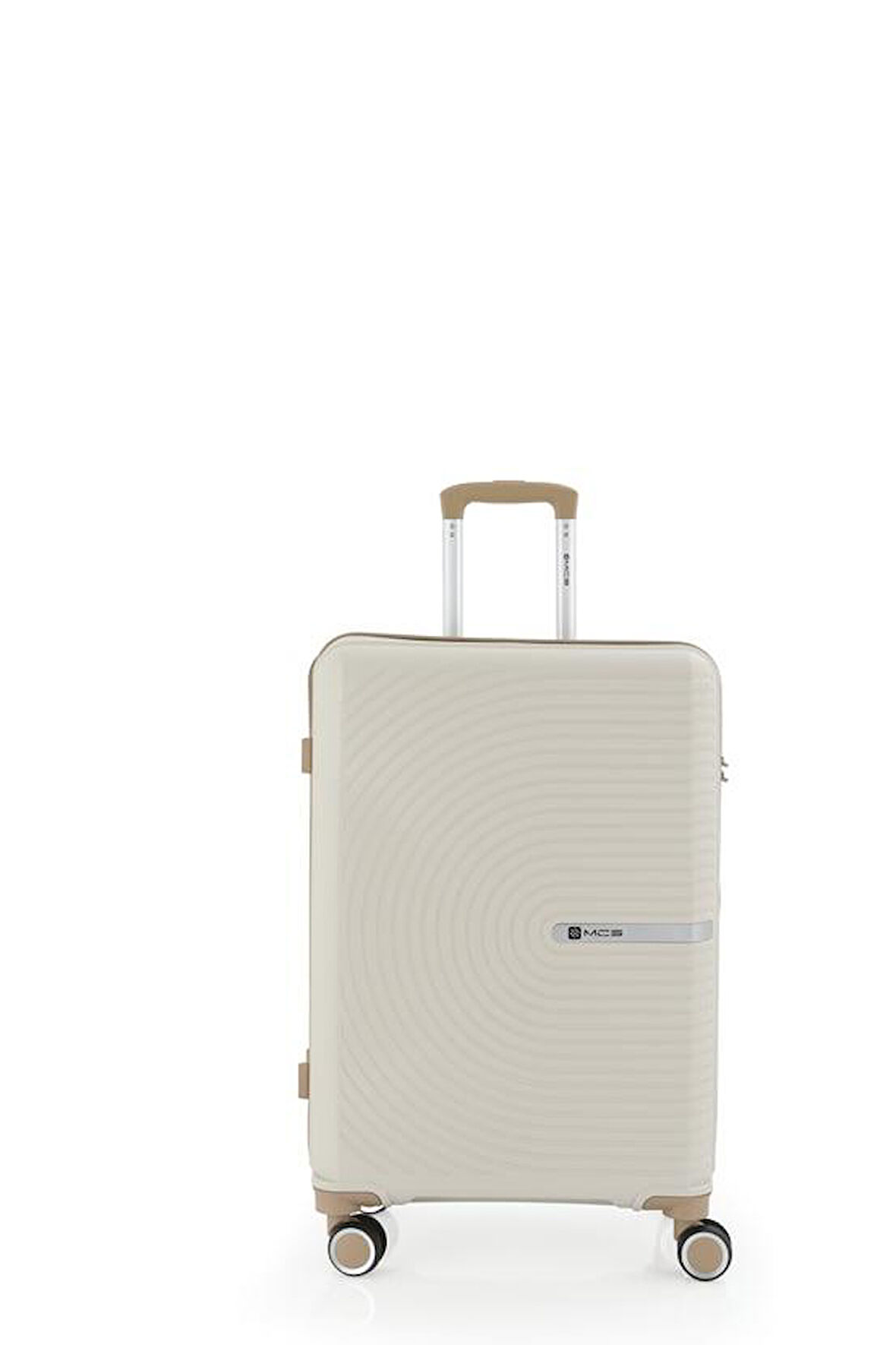 Mçs V374 Ultra Hafif Plastik Materyal Polipropilen Büyük Boy Valiz - Kemik Şampanya