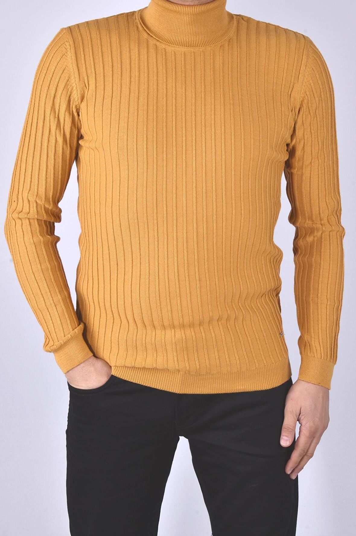 R22887 TAM BALIKÇI TRİKO/HARDAL/XXL