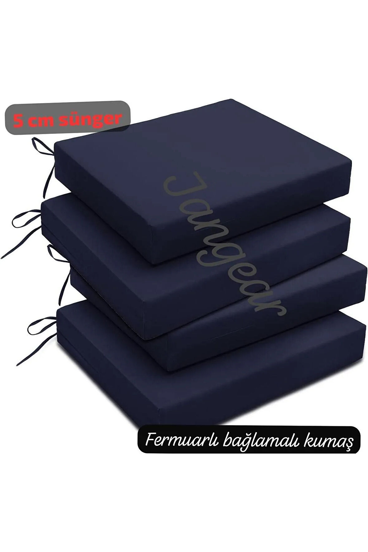 sandalye minder 5cm kalınlık 4adet lüx[KESINIKLE ÇÖKMEZ SÜNGER]fermuarlı kumaş ayrı yıkanabilir40CM